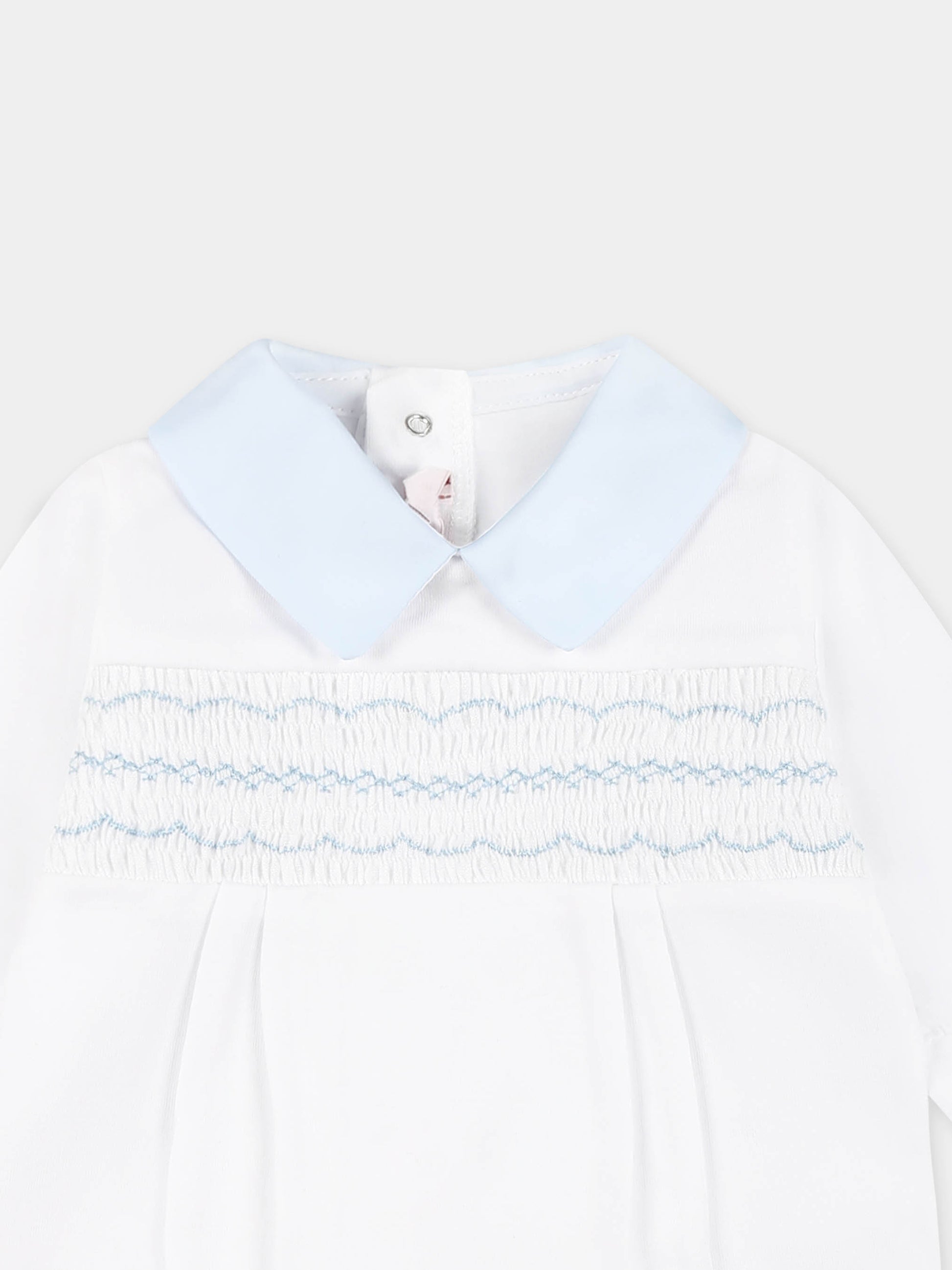 Tutina bianca per neonato con ricami,Mercadante 1939,MT037 BIA/CEL