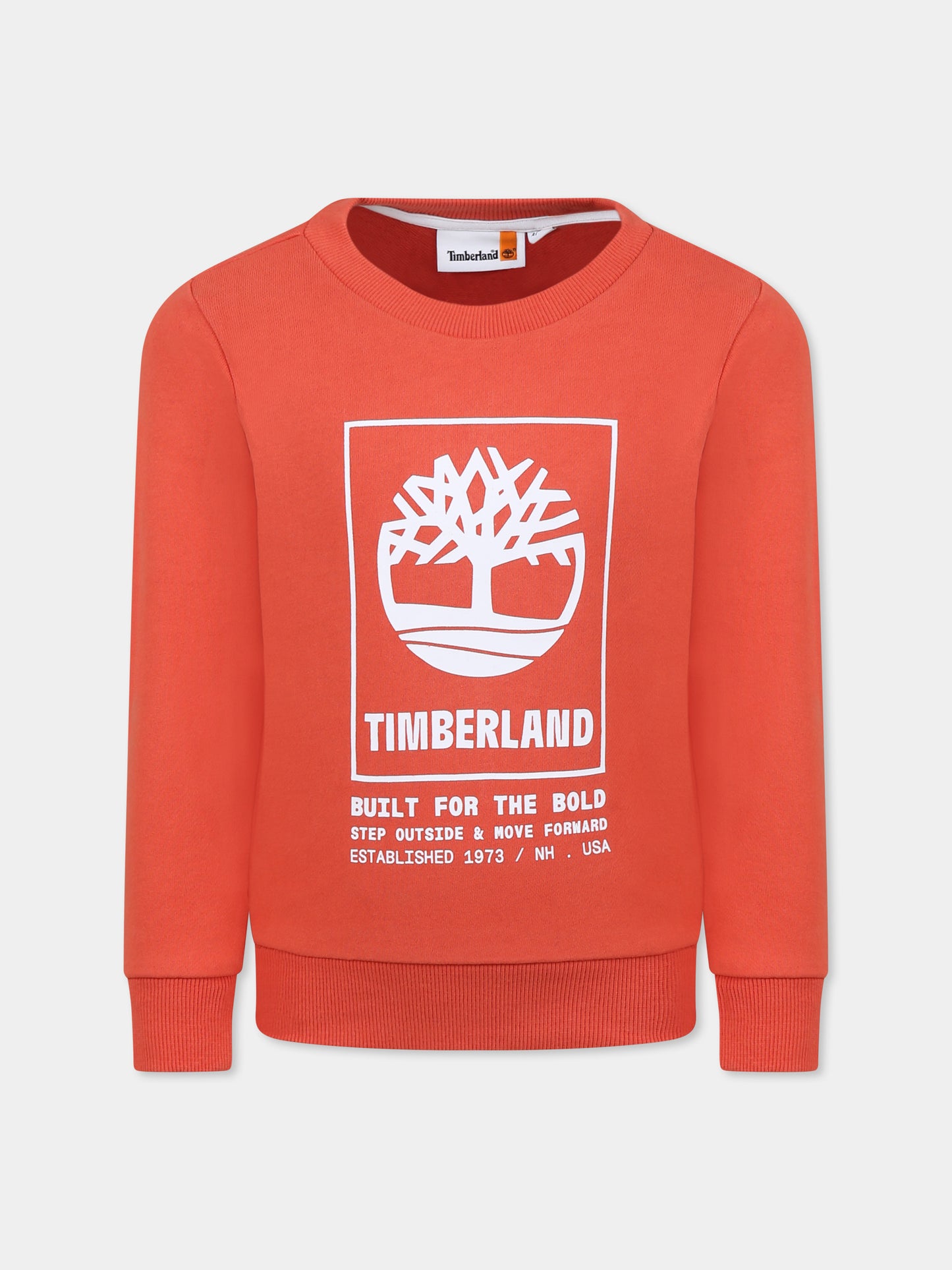 Felpa rossa per bambino con logo,Timberland,T60075 96G