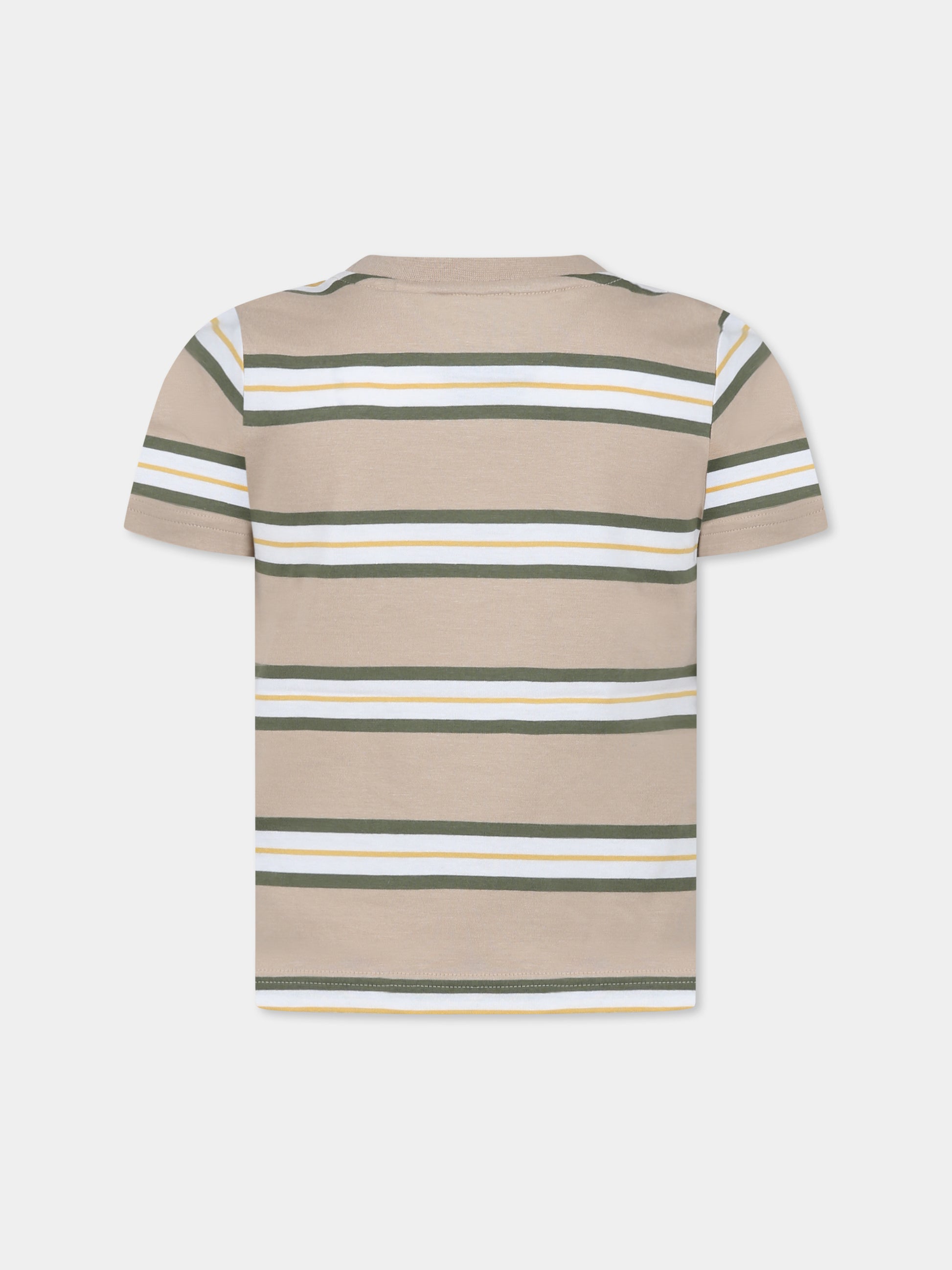 T-shirt beige per bambino con logo,Timberland,T60096 252