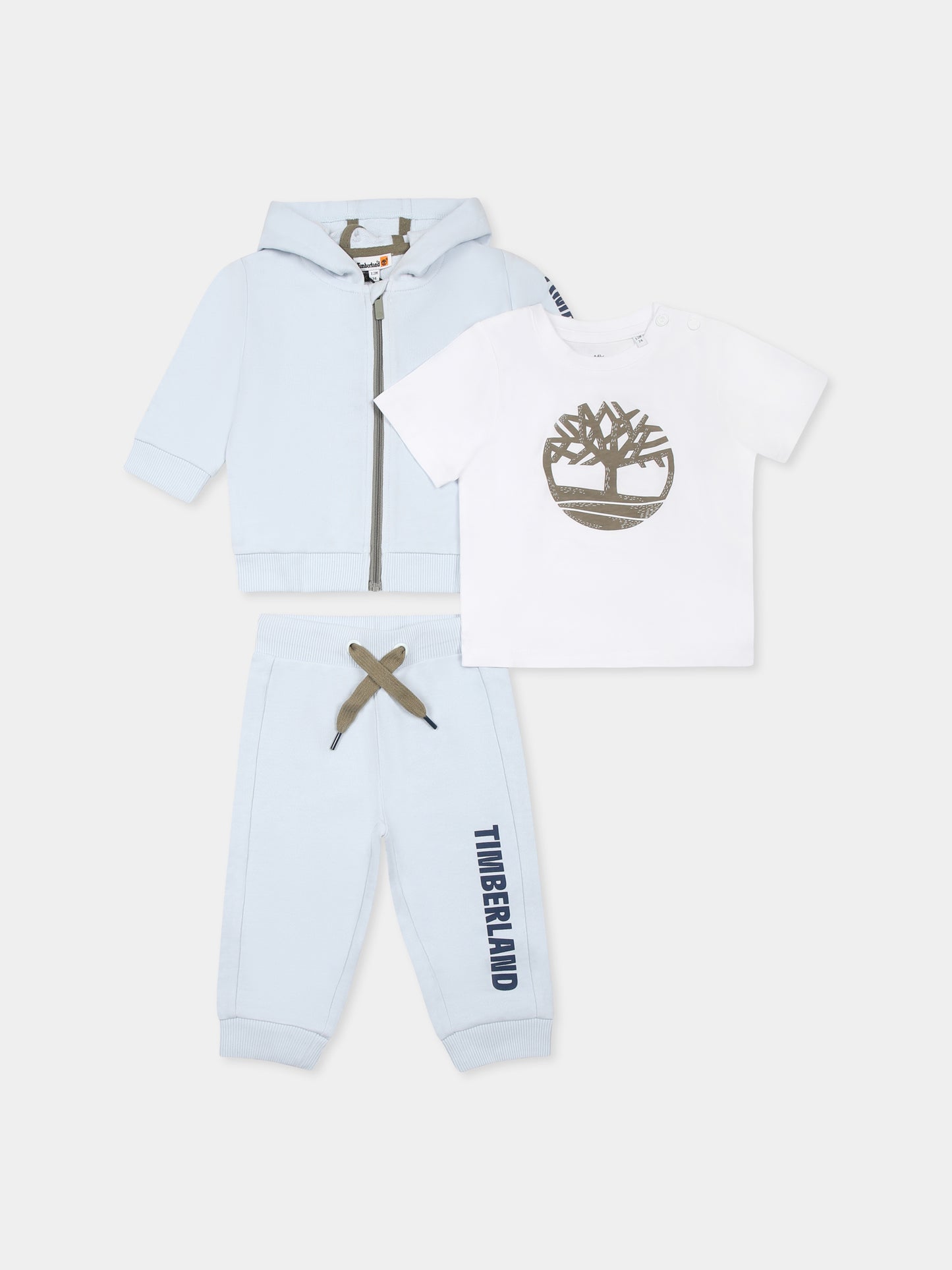 Light blue suit for bbaby boy with logo