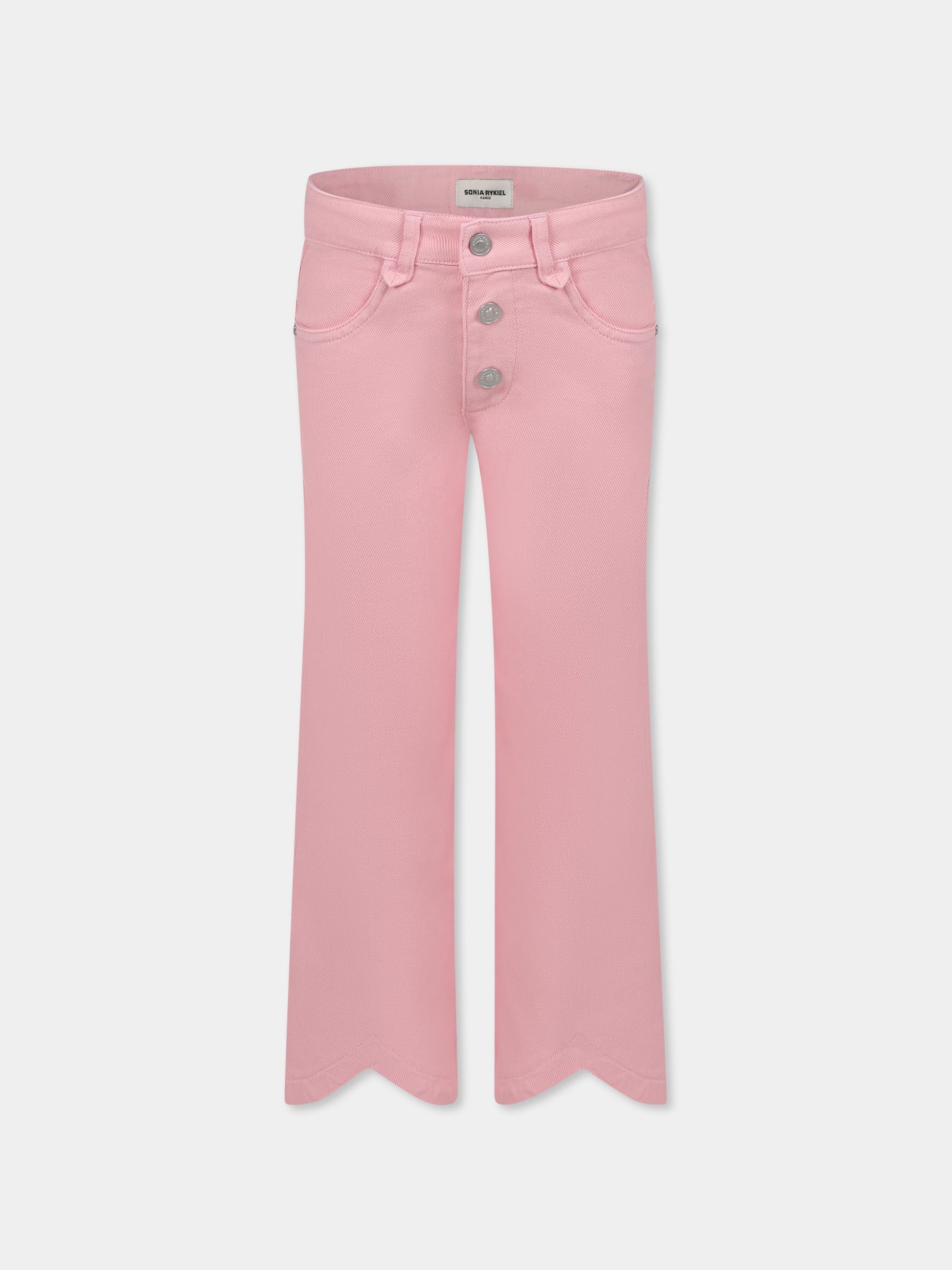 Jeans rosa per bambina con logo,Sonia Rykiel Paris,A00167 45T