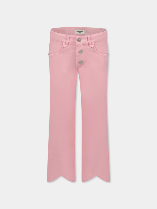 Jeans rosa per bambina con logo,Sonia Rykiel Paris,A00167 45T