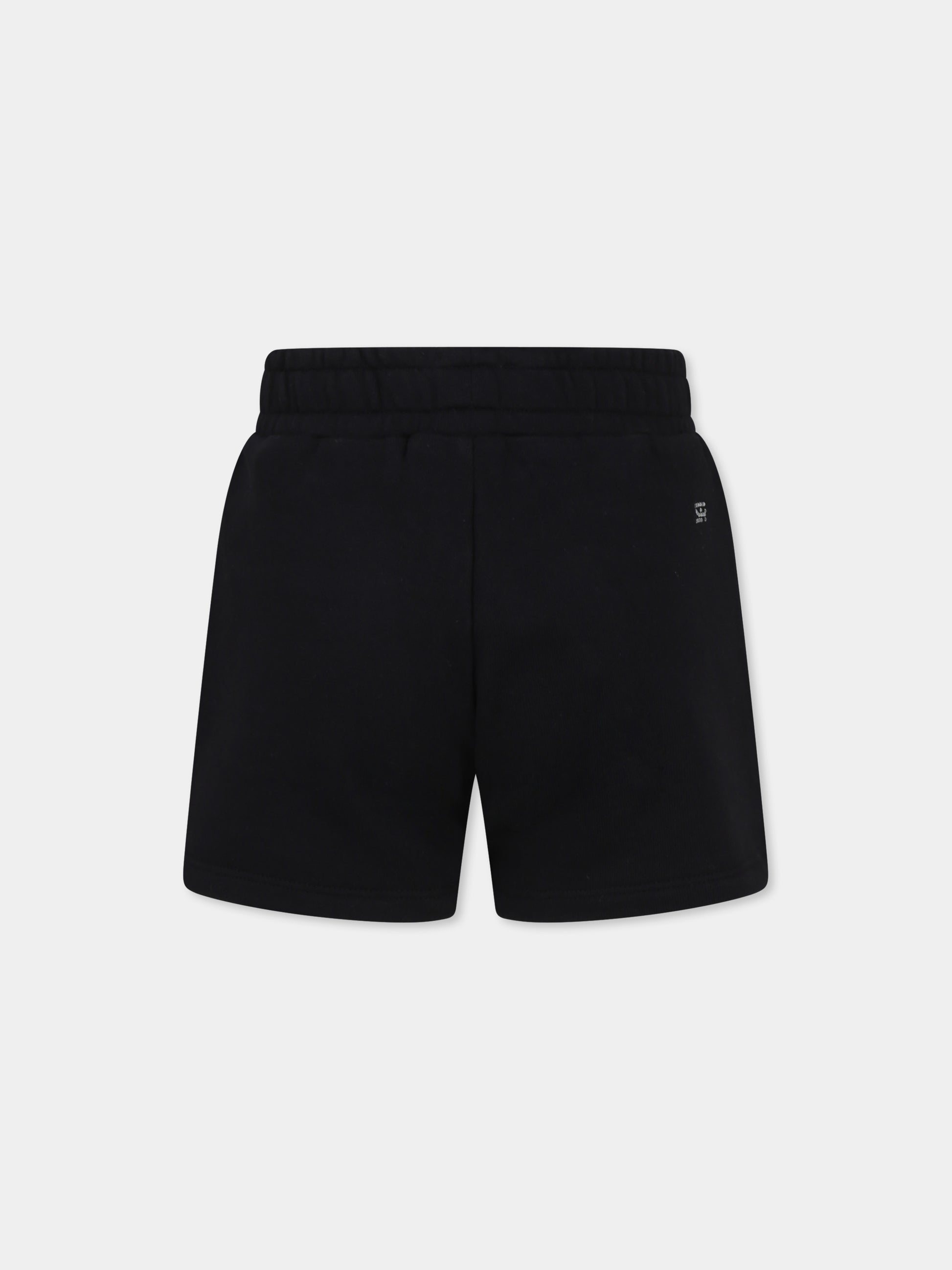 Shorts neri per bambina con logo e strass,Sonia Rykiel Paris,A00172 09B