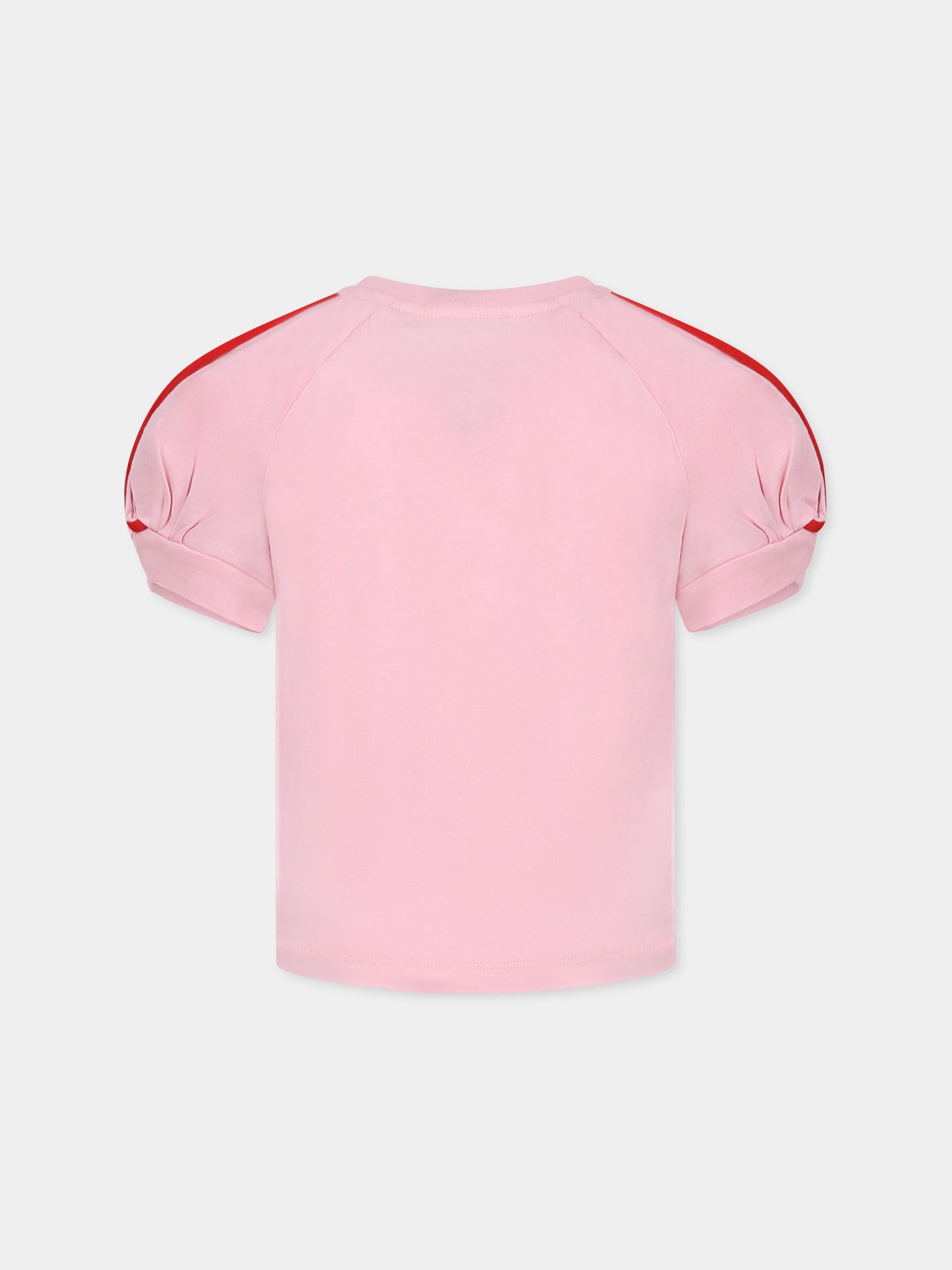 T-shirt rosa per bambian con logo e ciliegie,Sonia Rykiel Paris,A00186 45T