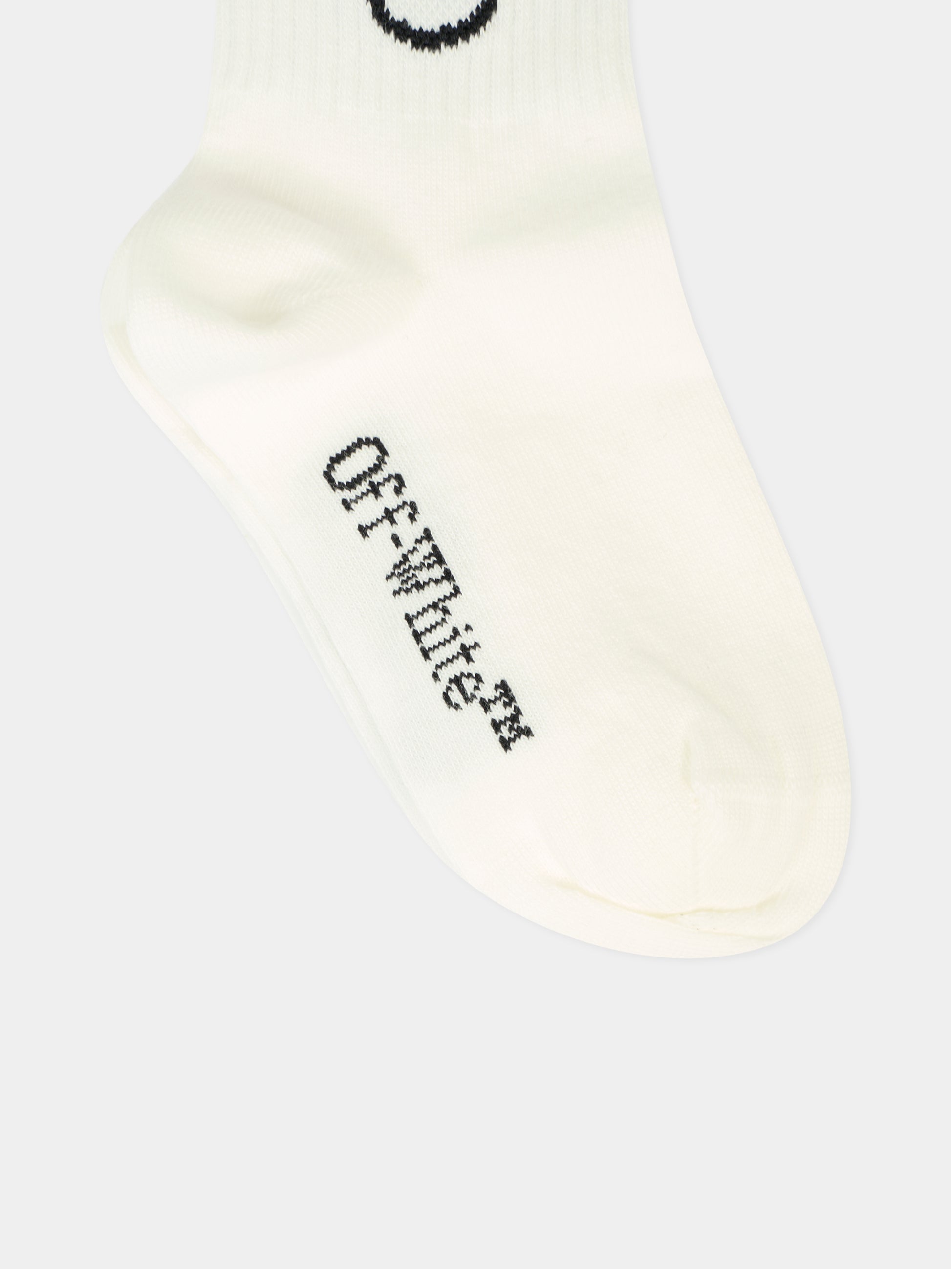 Calze bianche per bambini con logo,Off White,OBRA003C99KNI0040110