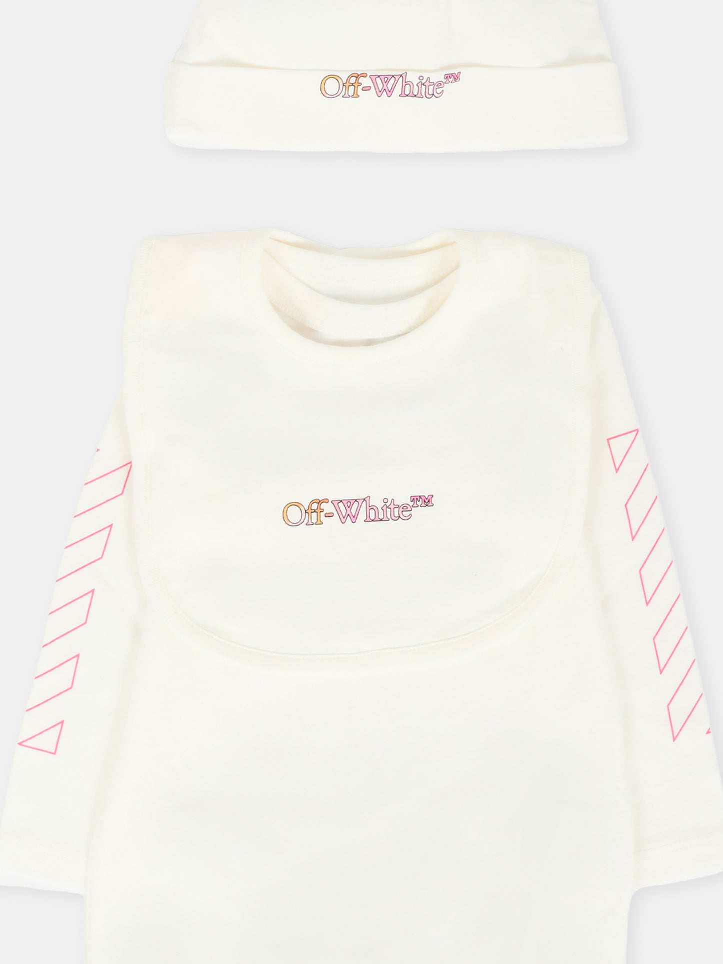 Set tutine avorio per neonata con logo,Off White,OG2X006F25JER0010184