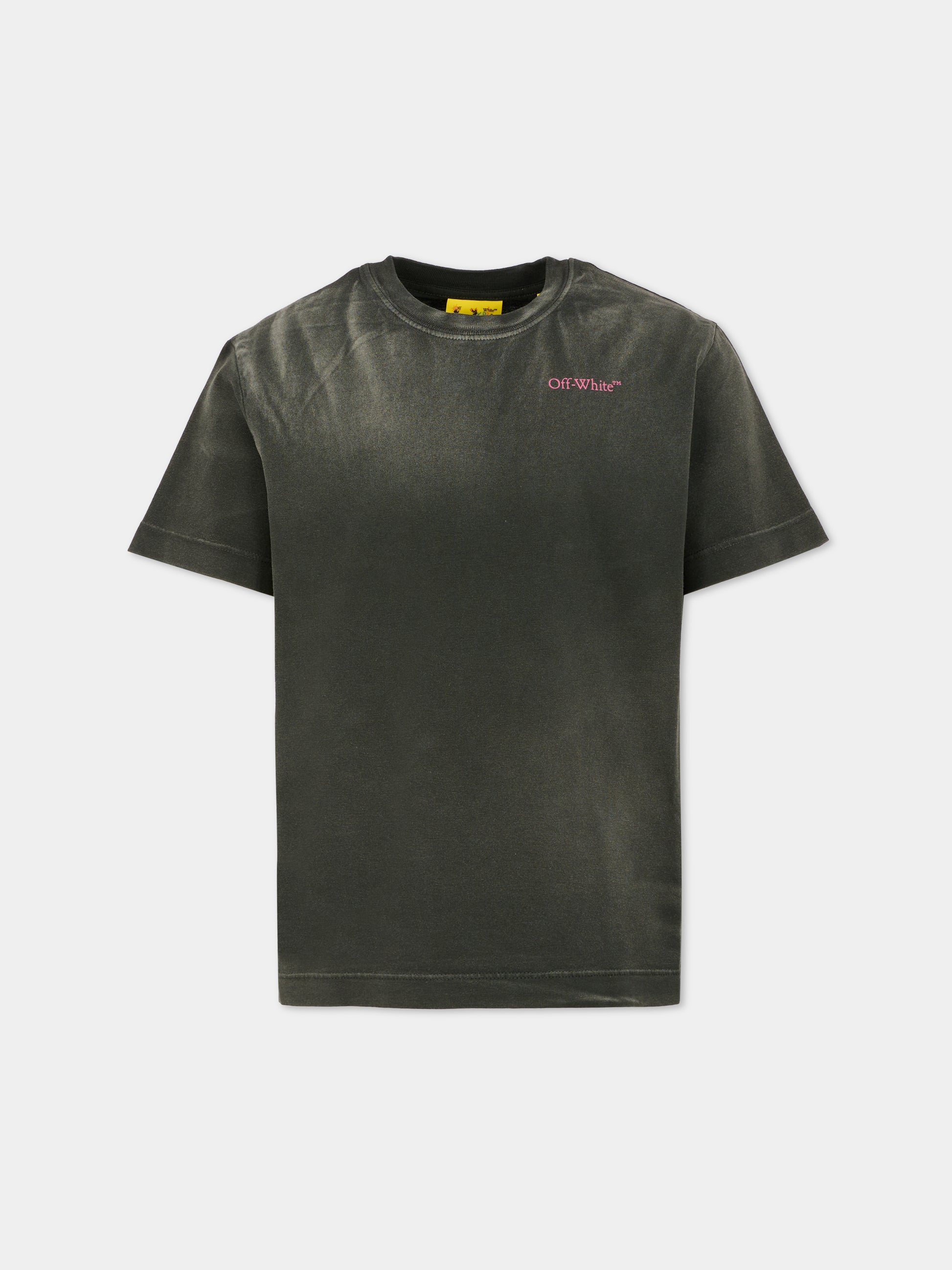 T-shirt grigia per bambina con logo,Off White,OGAA001F25JER0090732