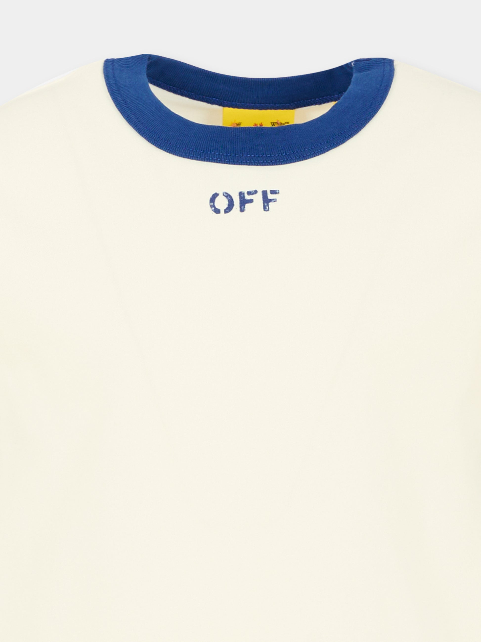 T-shirt avorio per bambina con logo,Off White,OGAA01AF25JER0010145