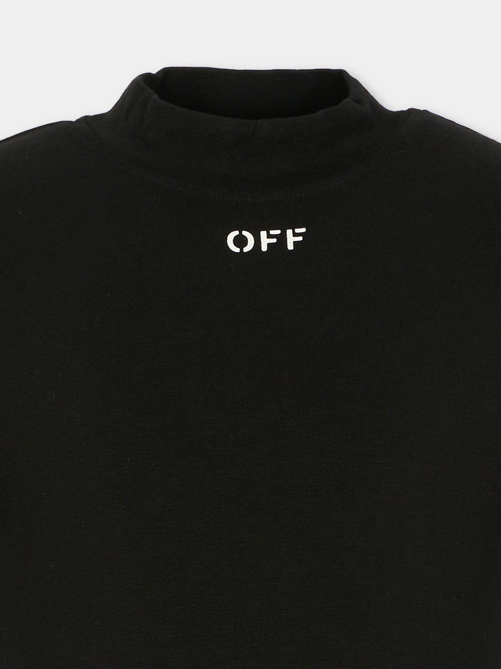 Dolcevita nero per bambina con logo,Off White,OGAB00AF25JER0011001