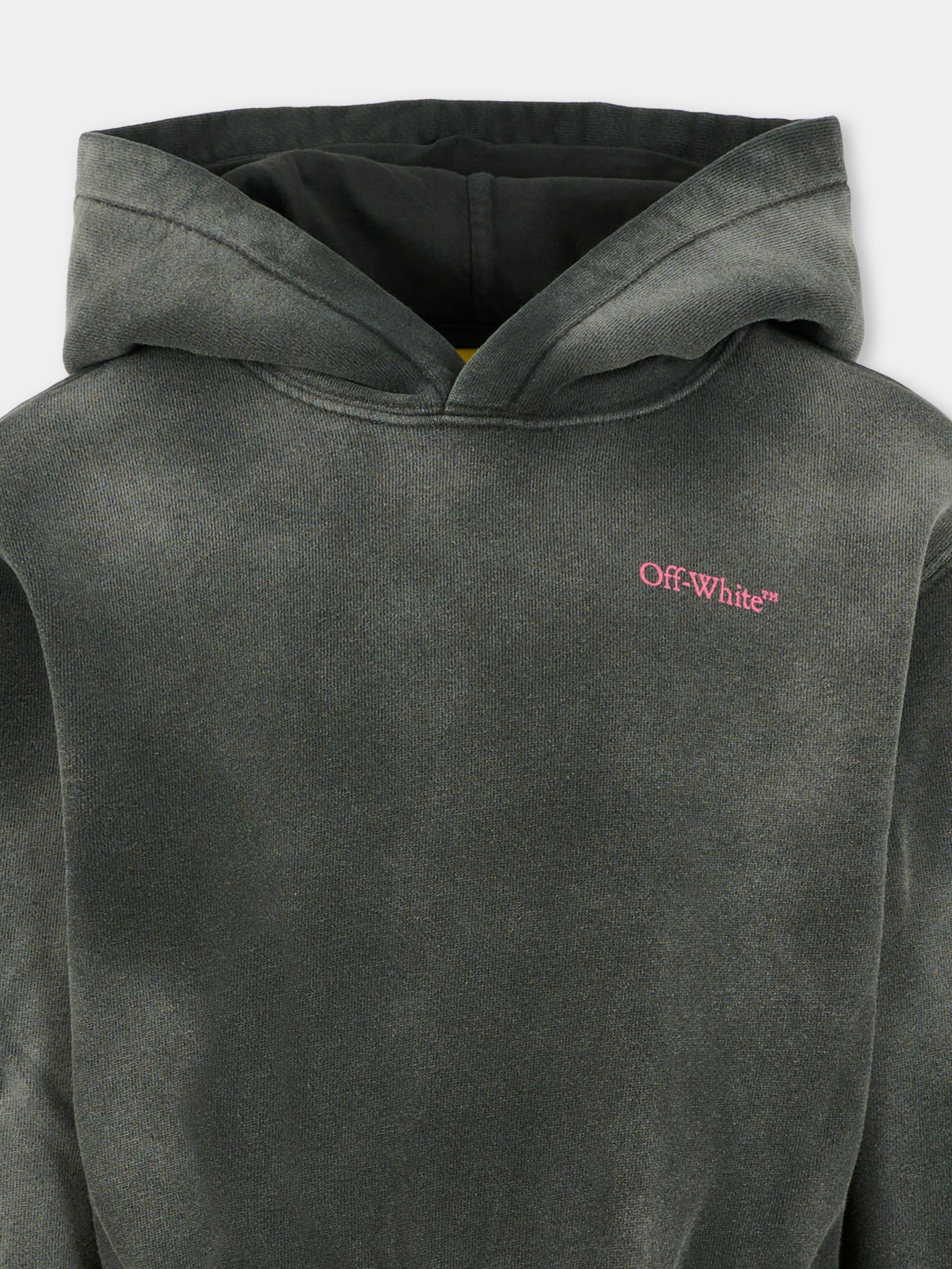 Vestito grigio per bambina con logo,Off White,OGDF005F25FLE0020732