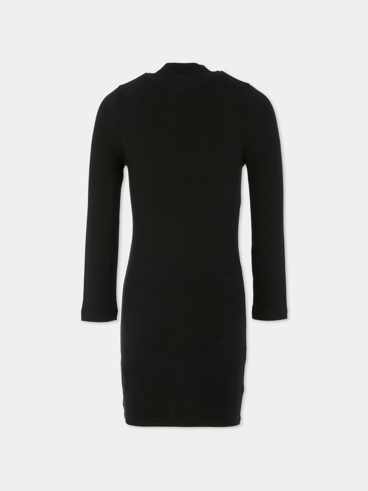 Vestito nero per bambina con logo,Off White,OGDH003F25JER0011001