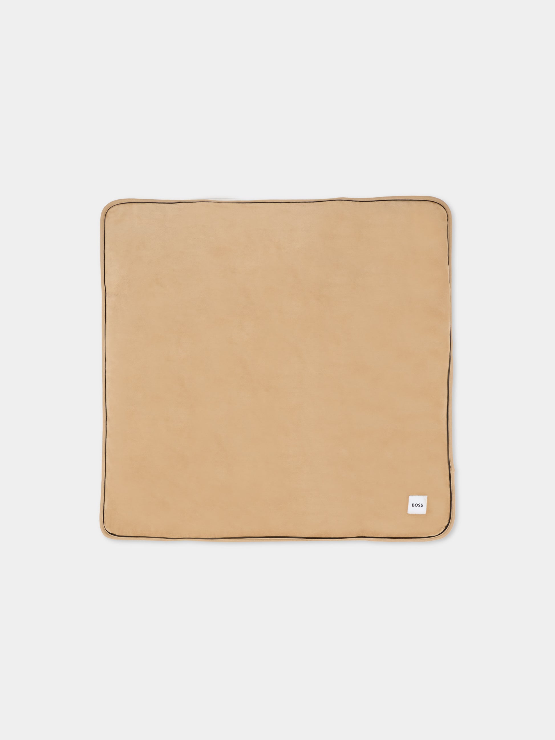 Coperta beige reversibile per neonato con logo,Boss,J52672 269
