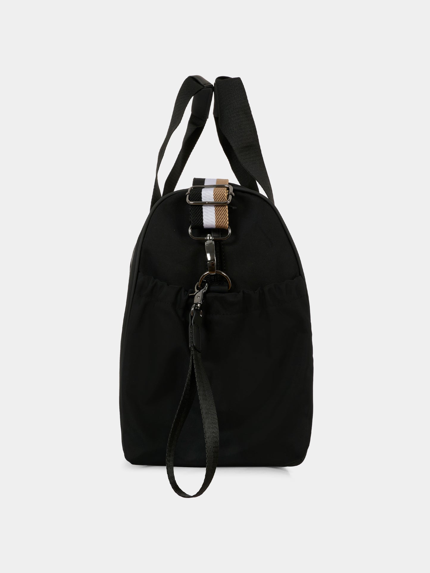 Borsa mamma nera per neonati con logo bianco,Boss,J52679 09B