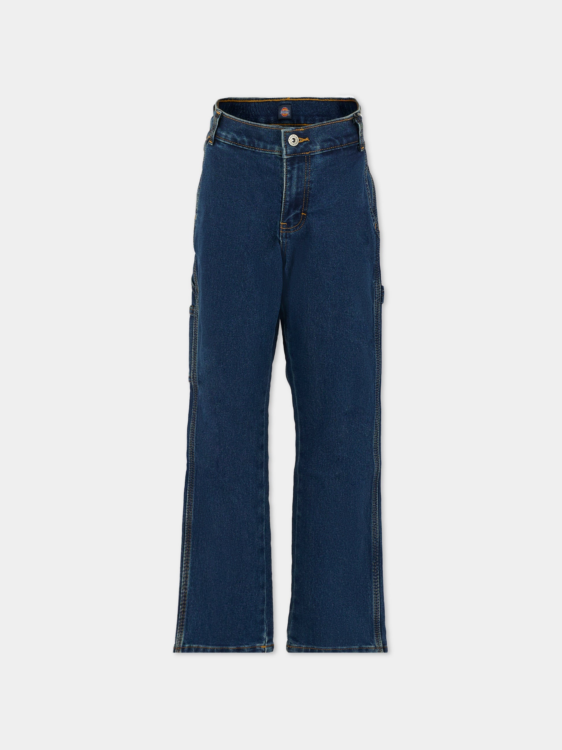 Jeans blu per bambino con patch logato,Dickies,DK0A87LKJ761