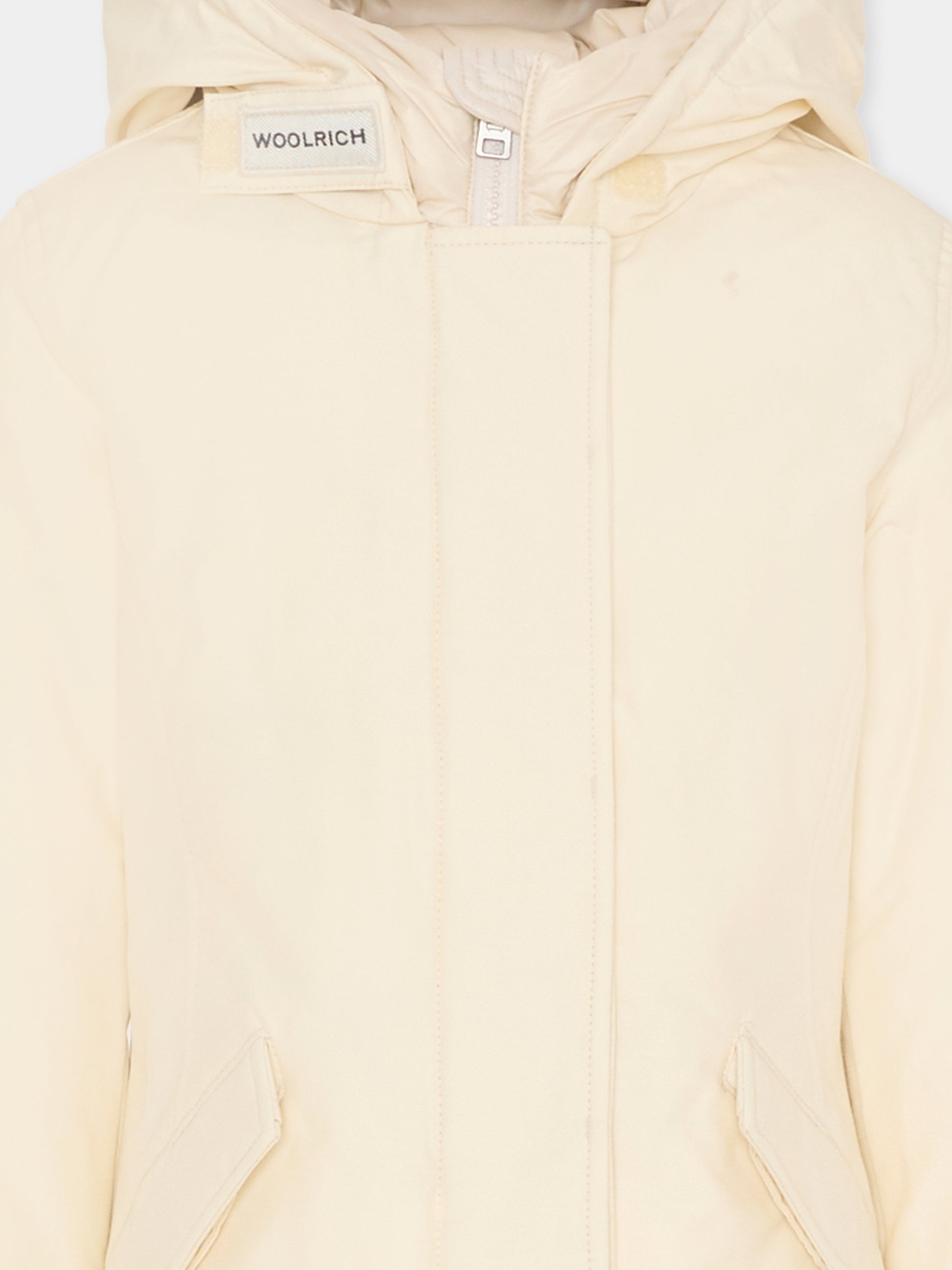Arctic parka bianco per bambina con logo,Woolrich Kids,CFWKOU0223FRUT0641 - UT0641 - MKC