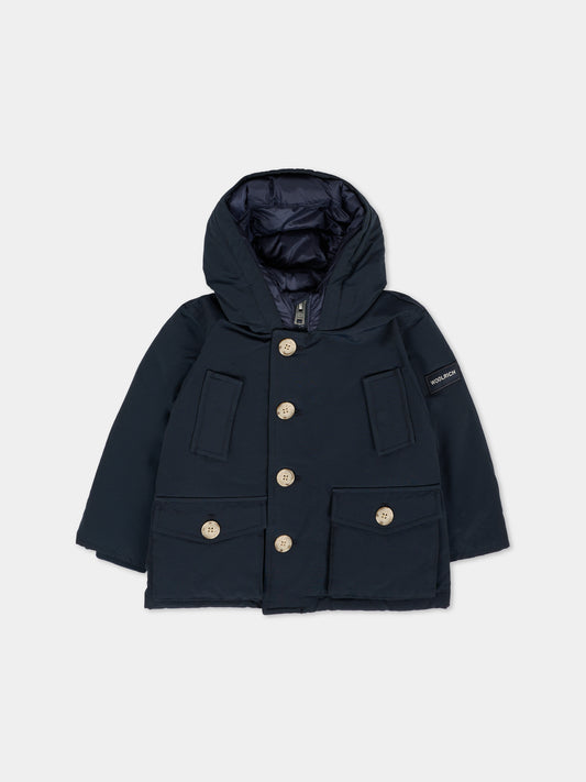 Parka blu My First No Fur per neonato con logo,Woolrich Kids,CFWKOU0484MRUT0641 - UT0641 - MLB