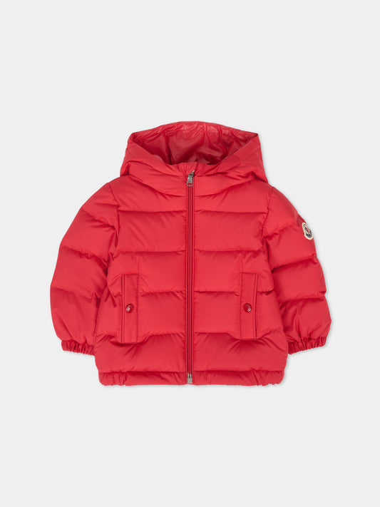 Piumino Taidu rosso per neonato con logo,Moncler Kids,K2951 1A00024 597YW 457