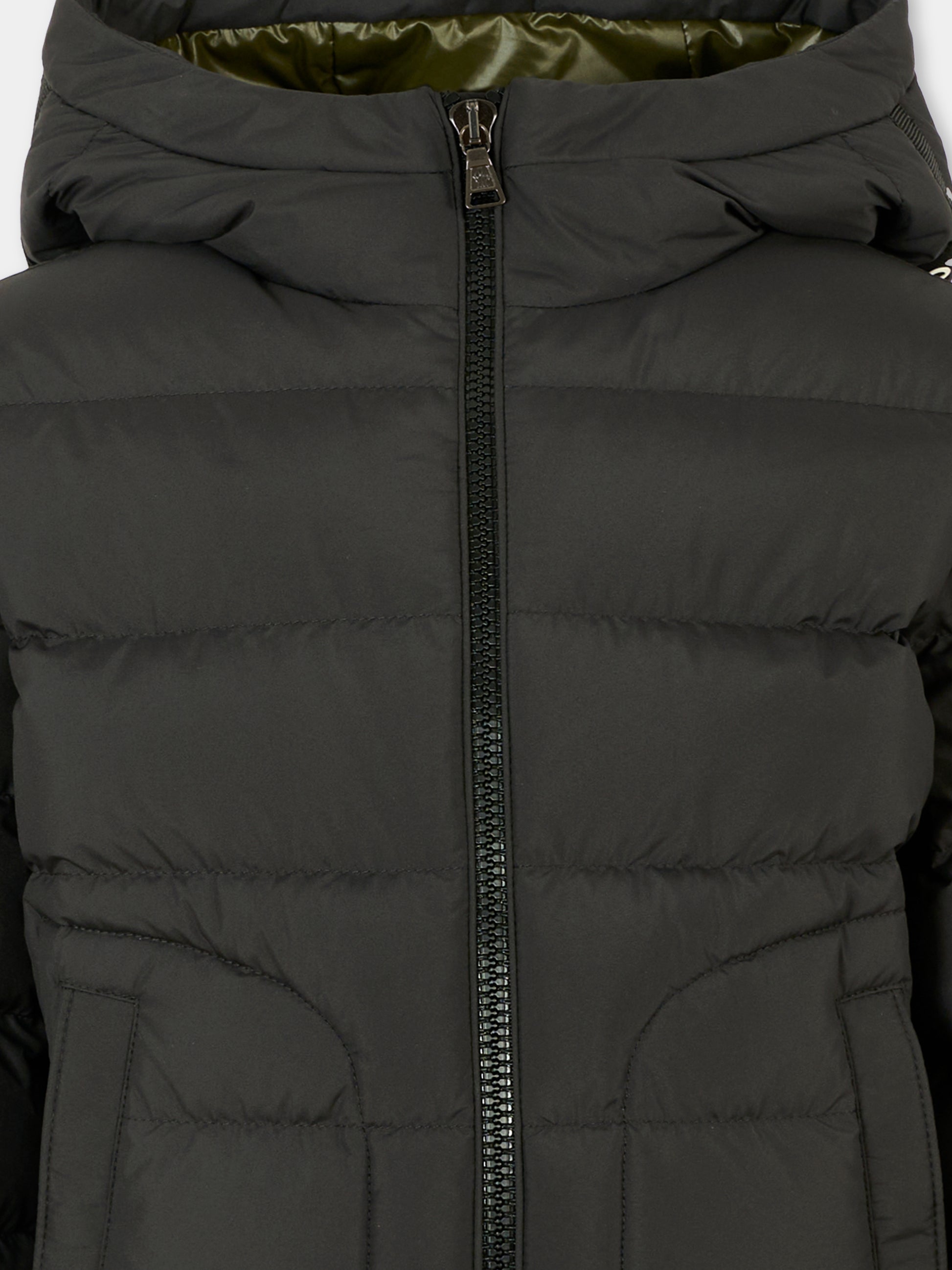 Piumino Grecois nero per bambino con logo,Moncler Kids,K2954 1A00062 597YW 999