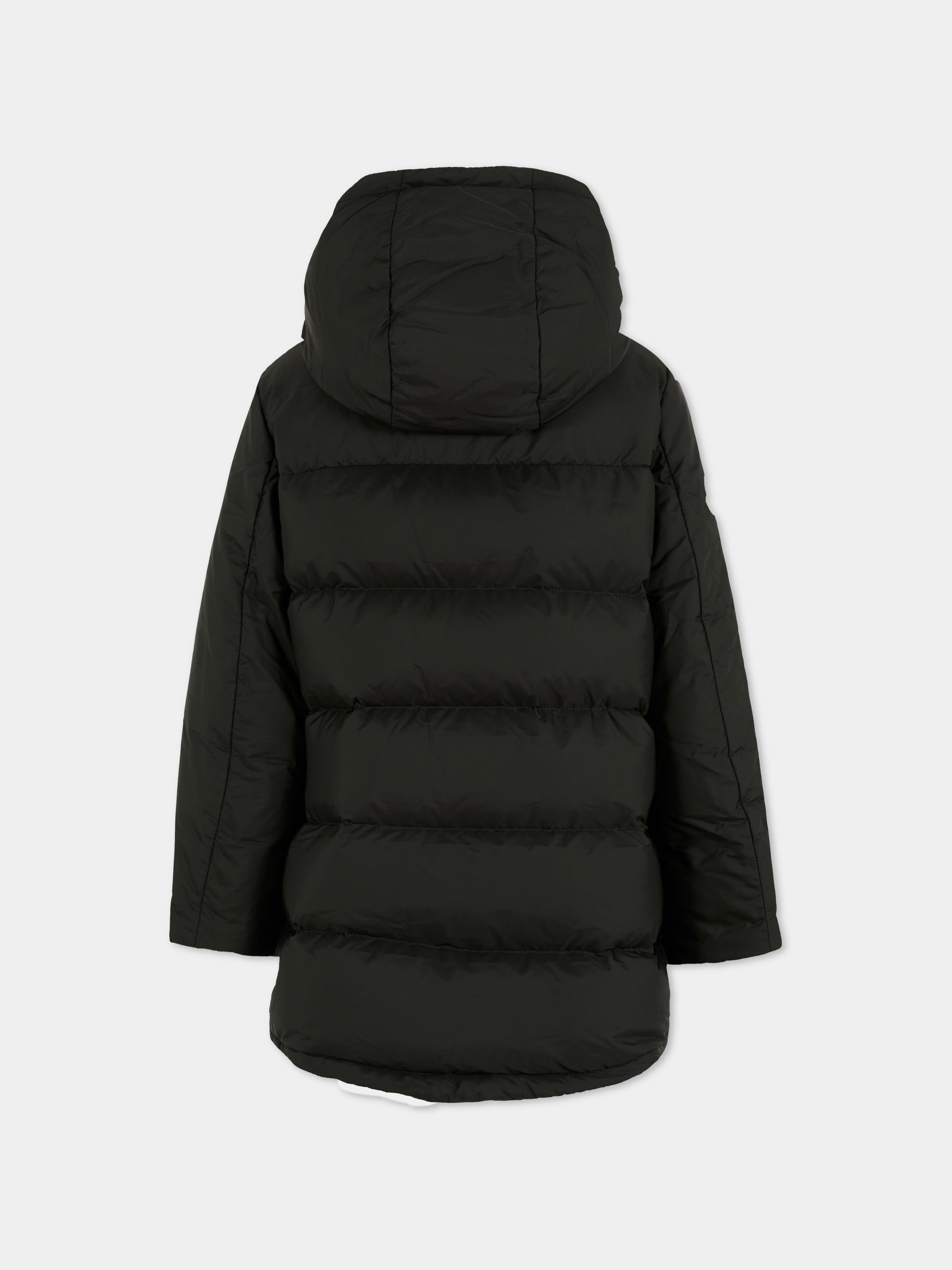 Parka Gesudar nero per bambino con logo,Moncler Kids,K2954 1C00010 53A5E 999