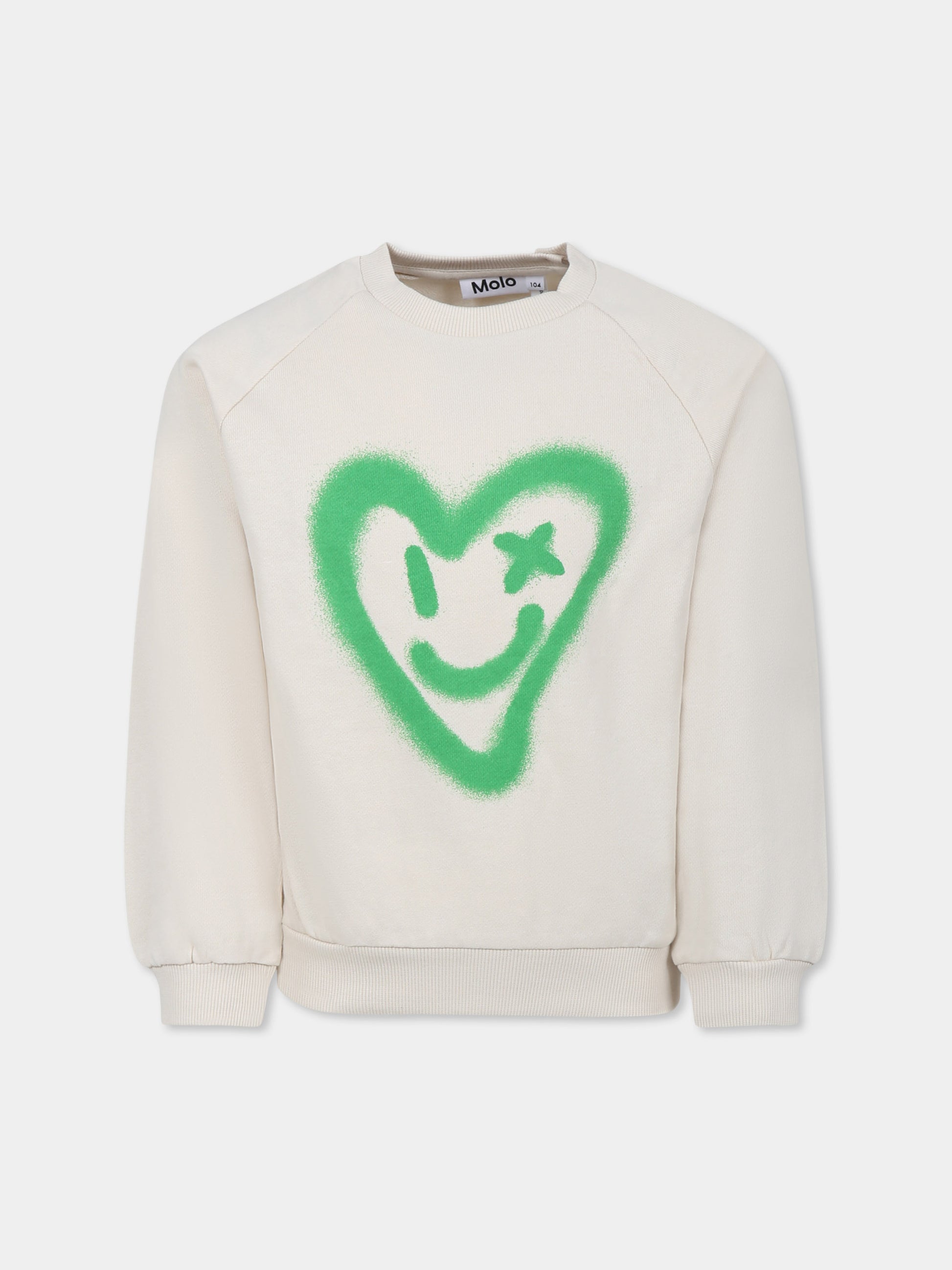 Felpa avorio per bambina con cuore,Molo,4S25J201 3922