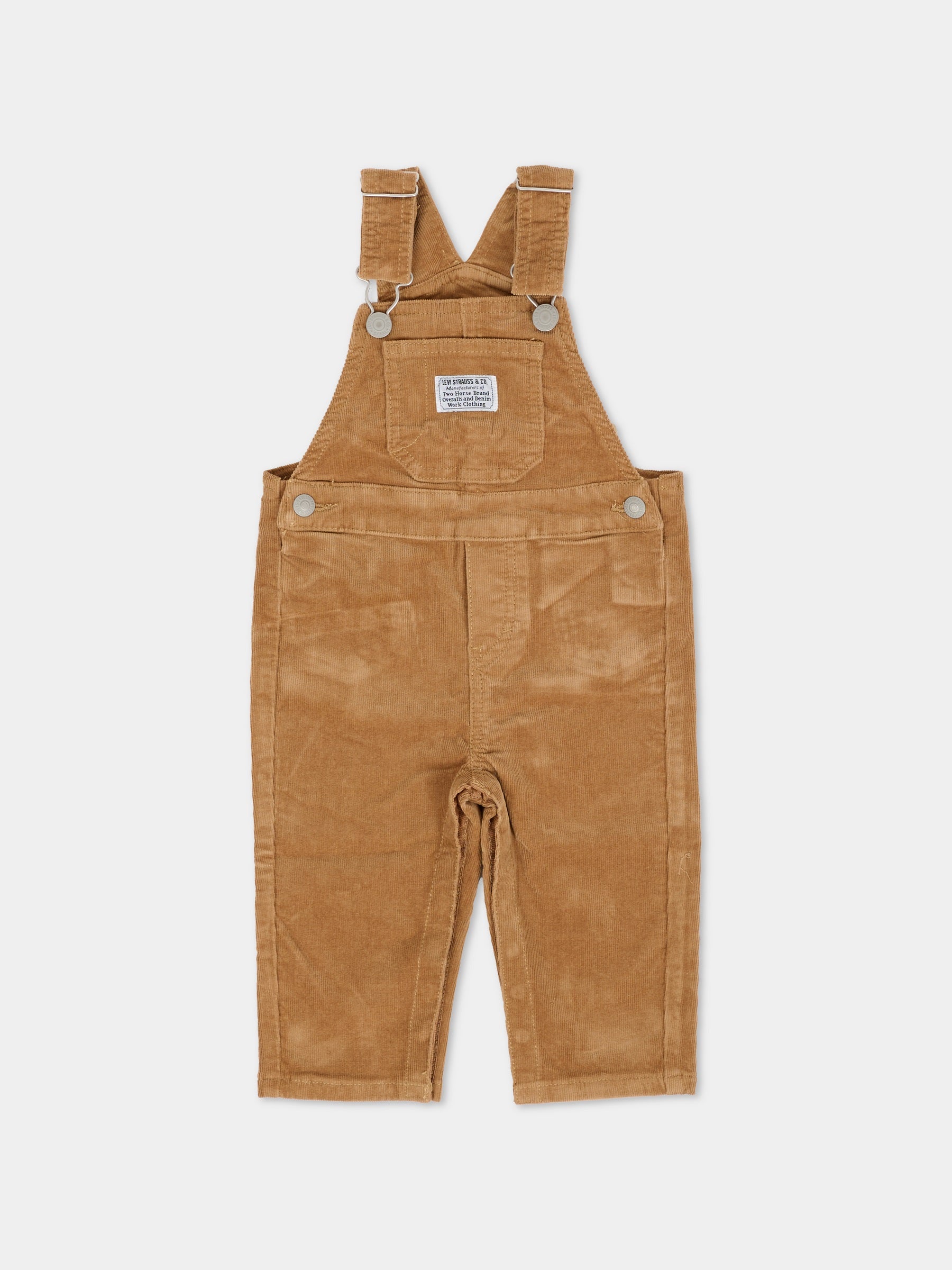 Salopette beige per neonato con logo,Levi's Kids,6EJ335 J62