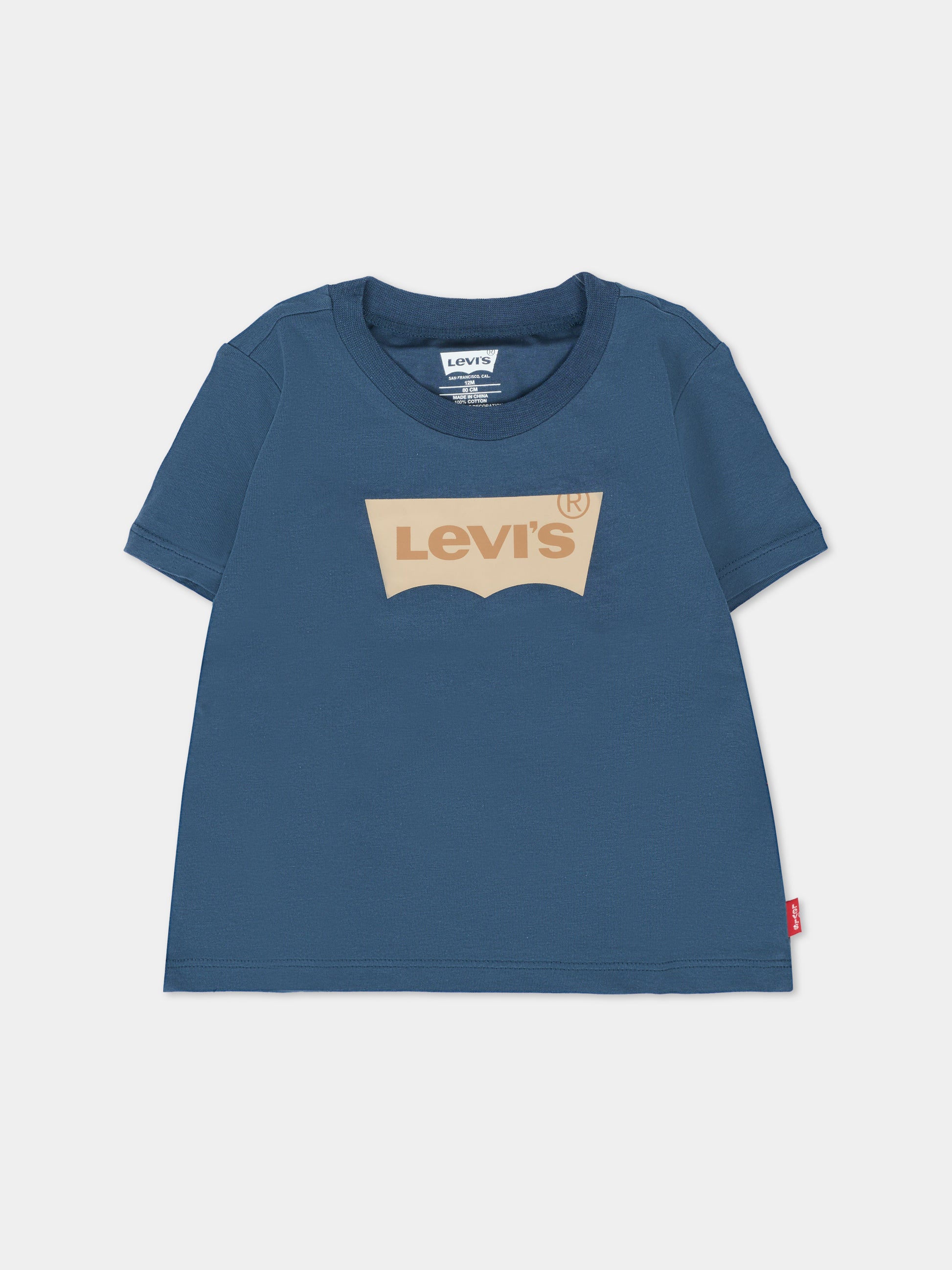 T-shirt blu per neonato con logo,Levi's Kids,6E8157 UF3