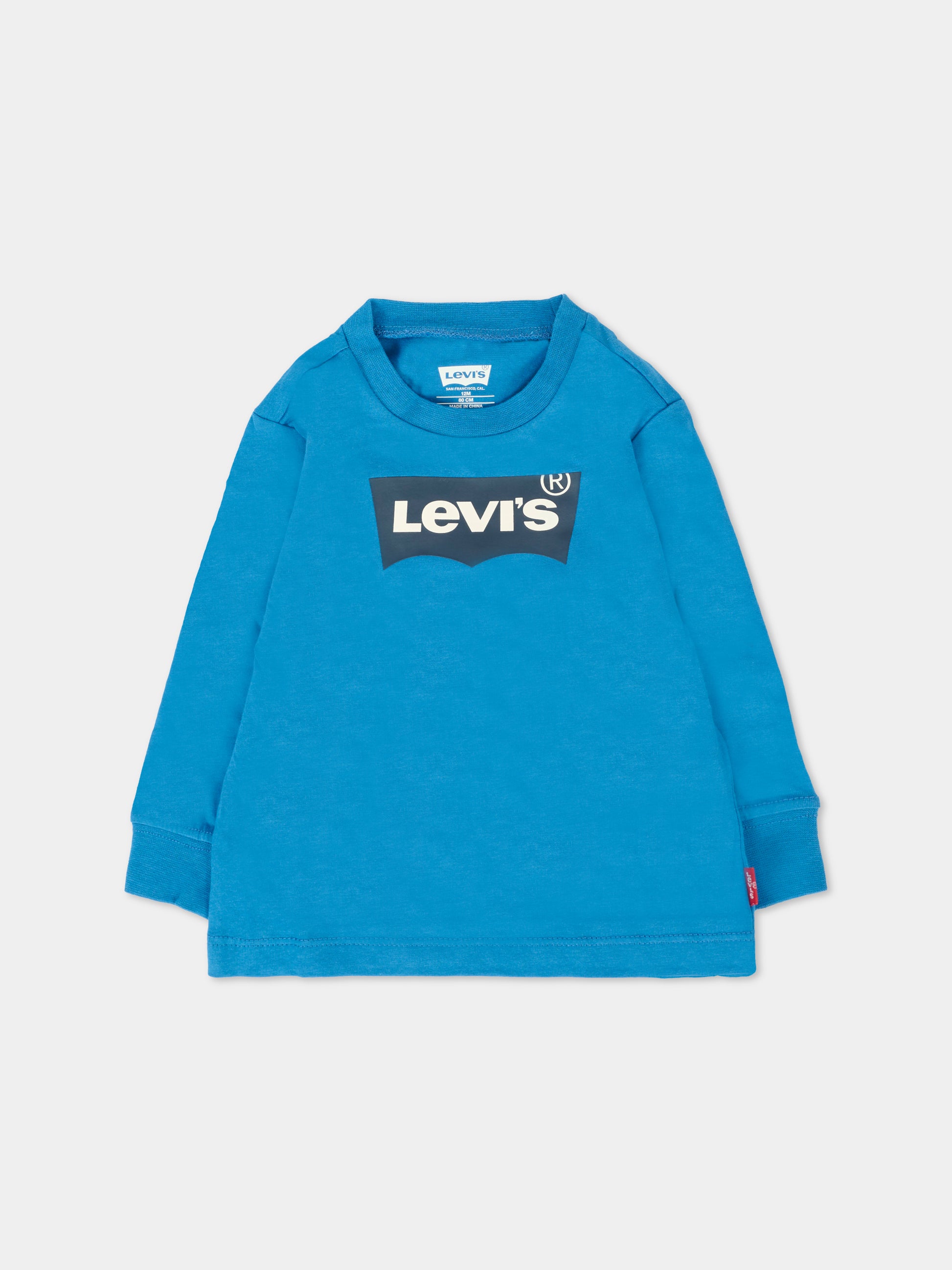 T-shirt azzurra per neonato con logo,Levi's Kids,6E8646 U6K