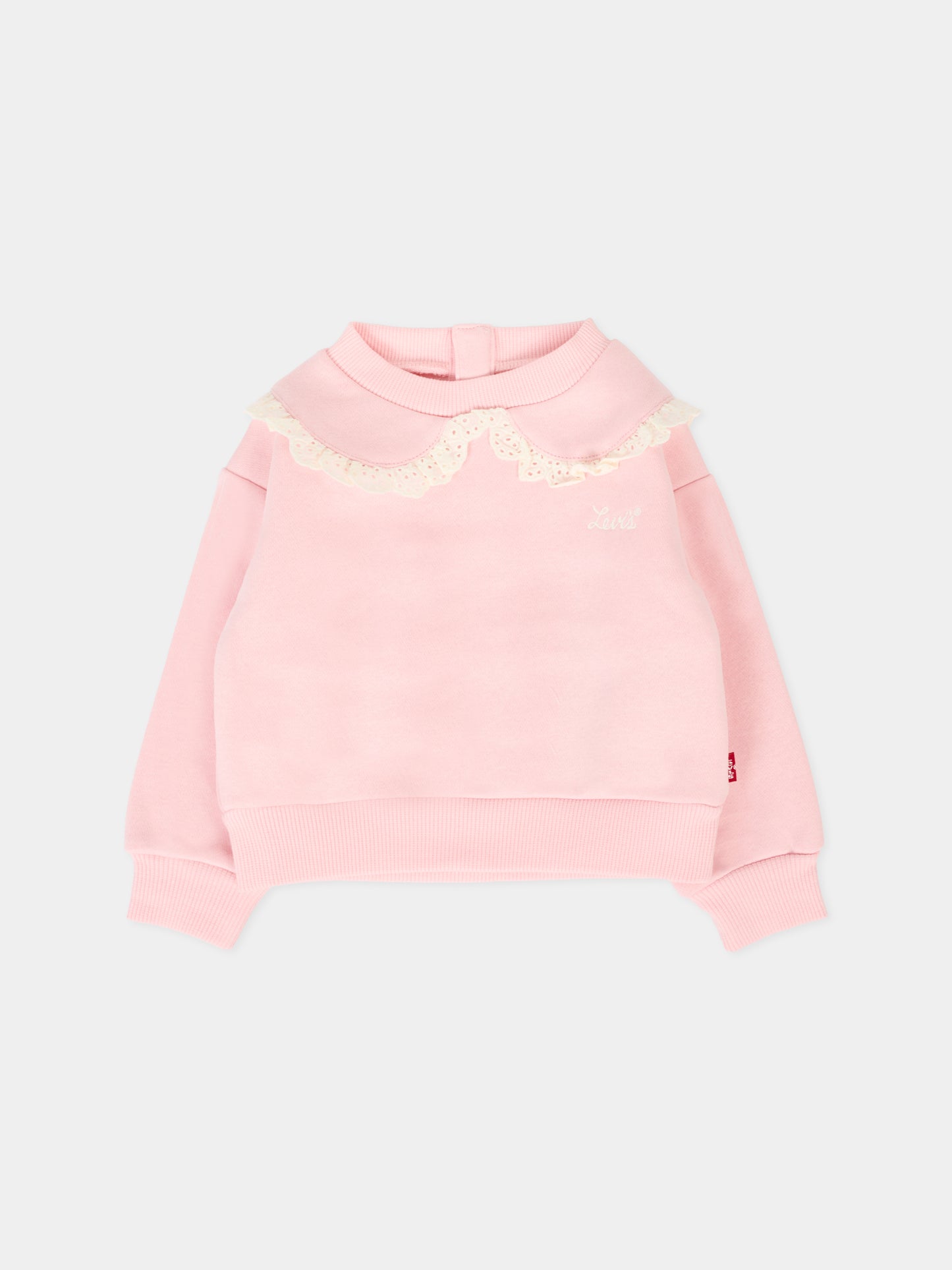 Felpa rosa per neonata con logo,Levi's Kids,1EN575 AGJ