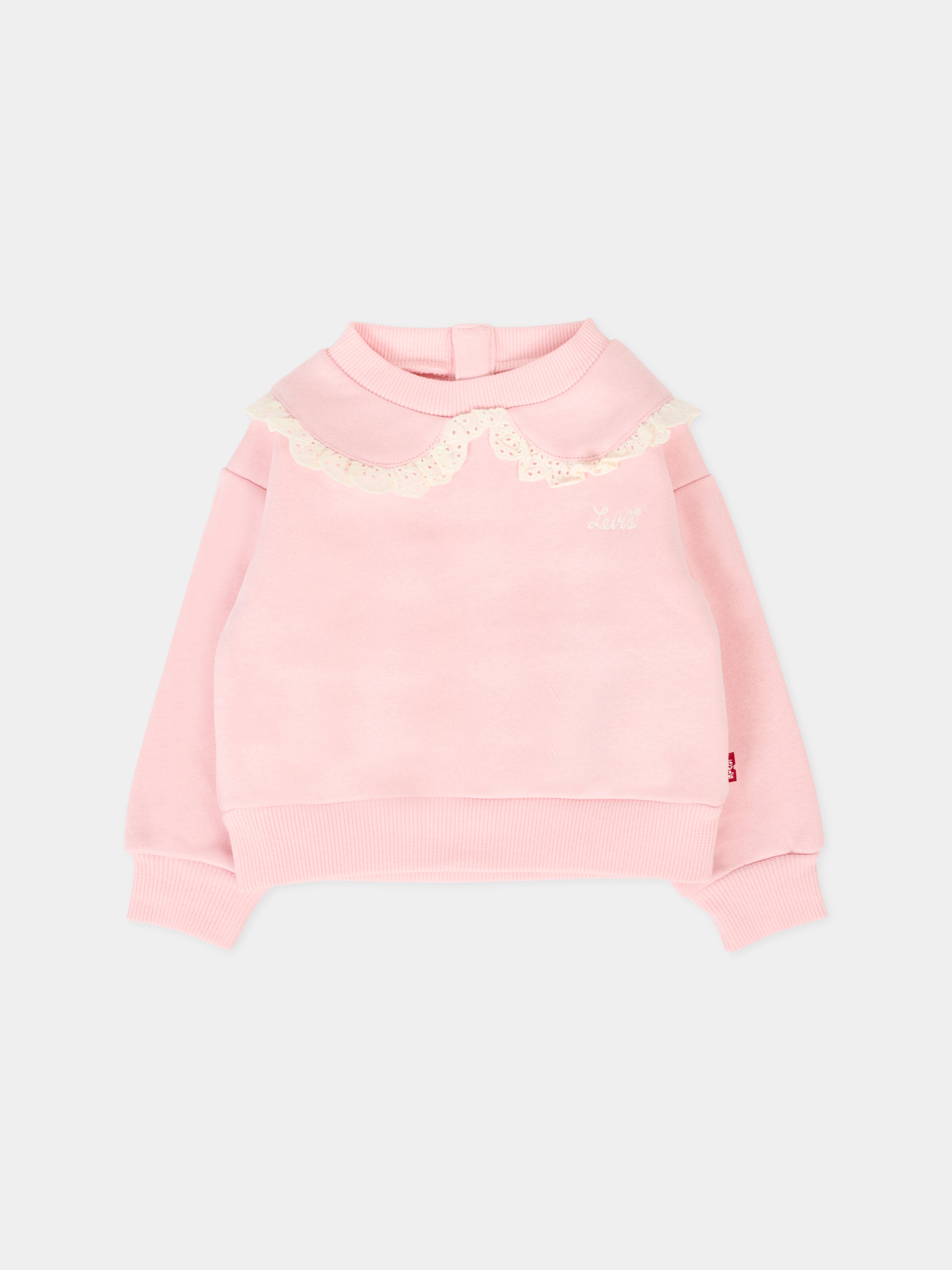 Felpa rosa per neonata con logo,Levi's Kids,1EN575 AGJ