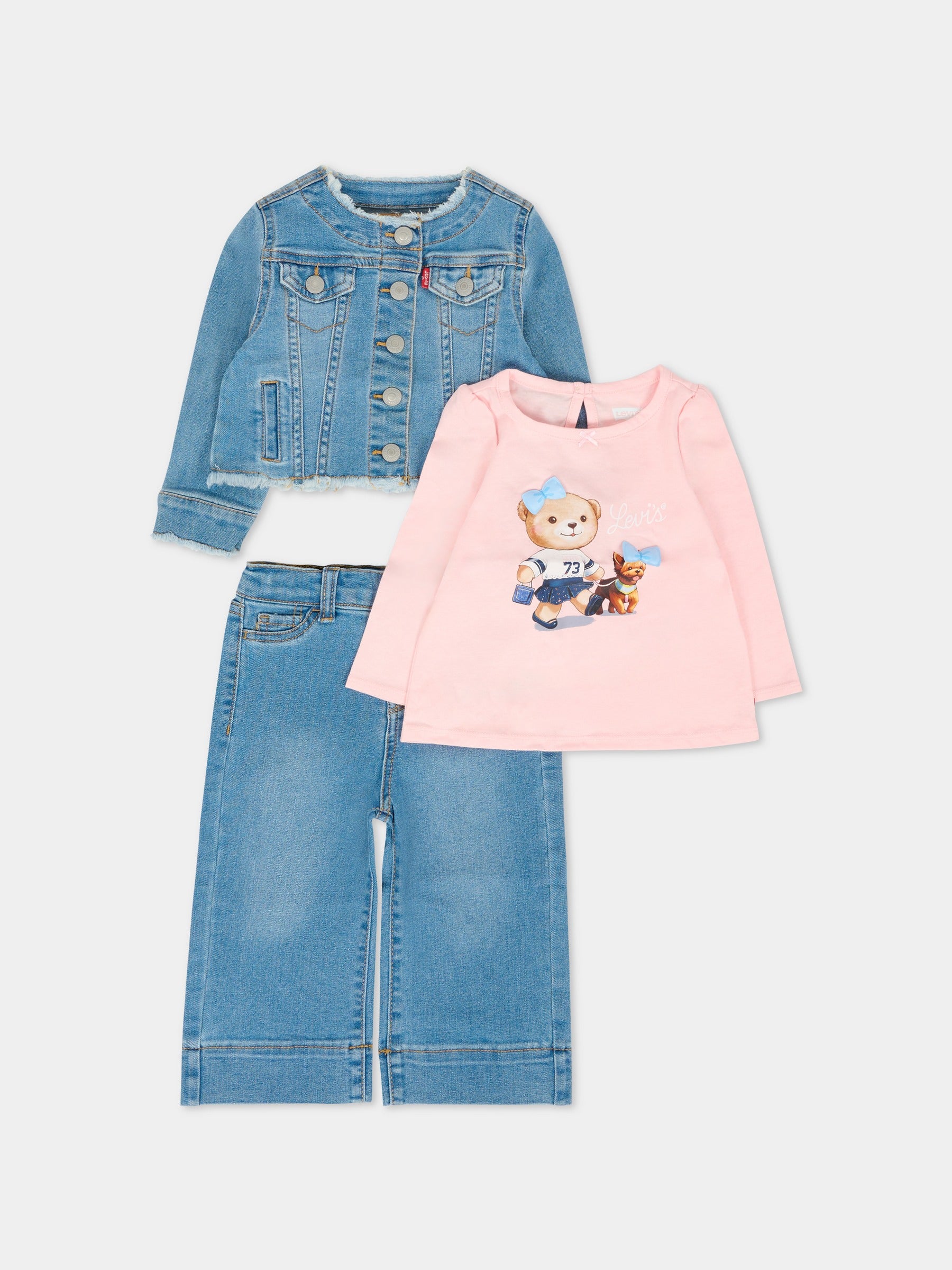 Completo rosa per neonata con orsetta,Levi's Kids,1EN551 AGJ