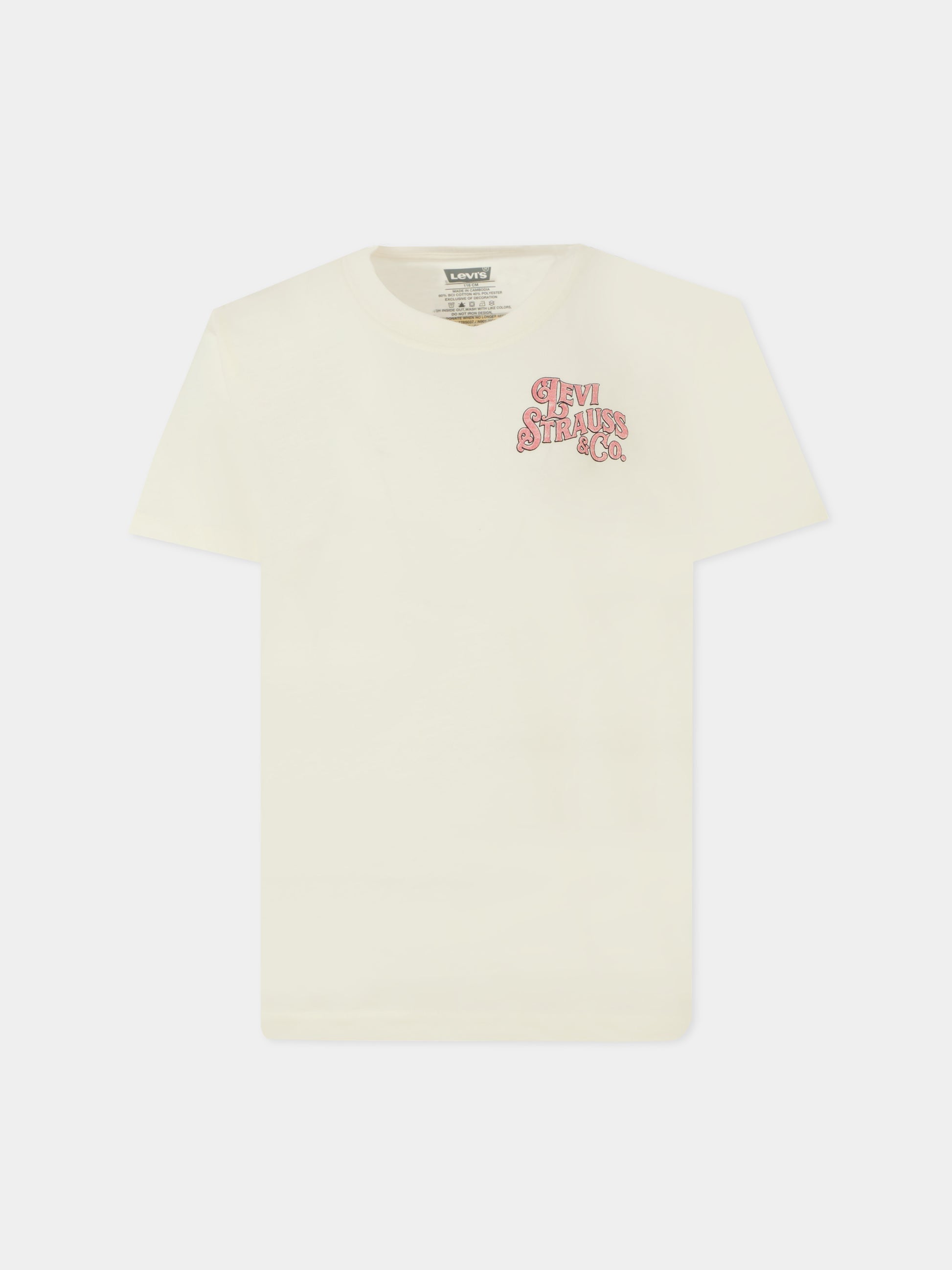 T-shirt avorio per bambino con stampa cowboy,Levi's Kids,EN901 W0E