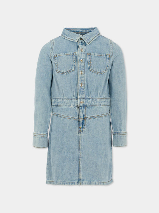 Vestito azzurro per bambina con logo,Levi's Kids,EN476 LC3