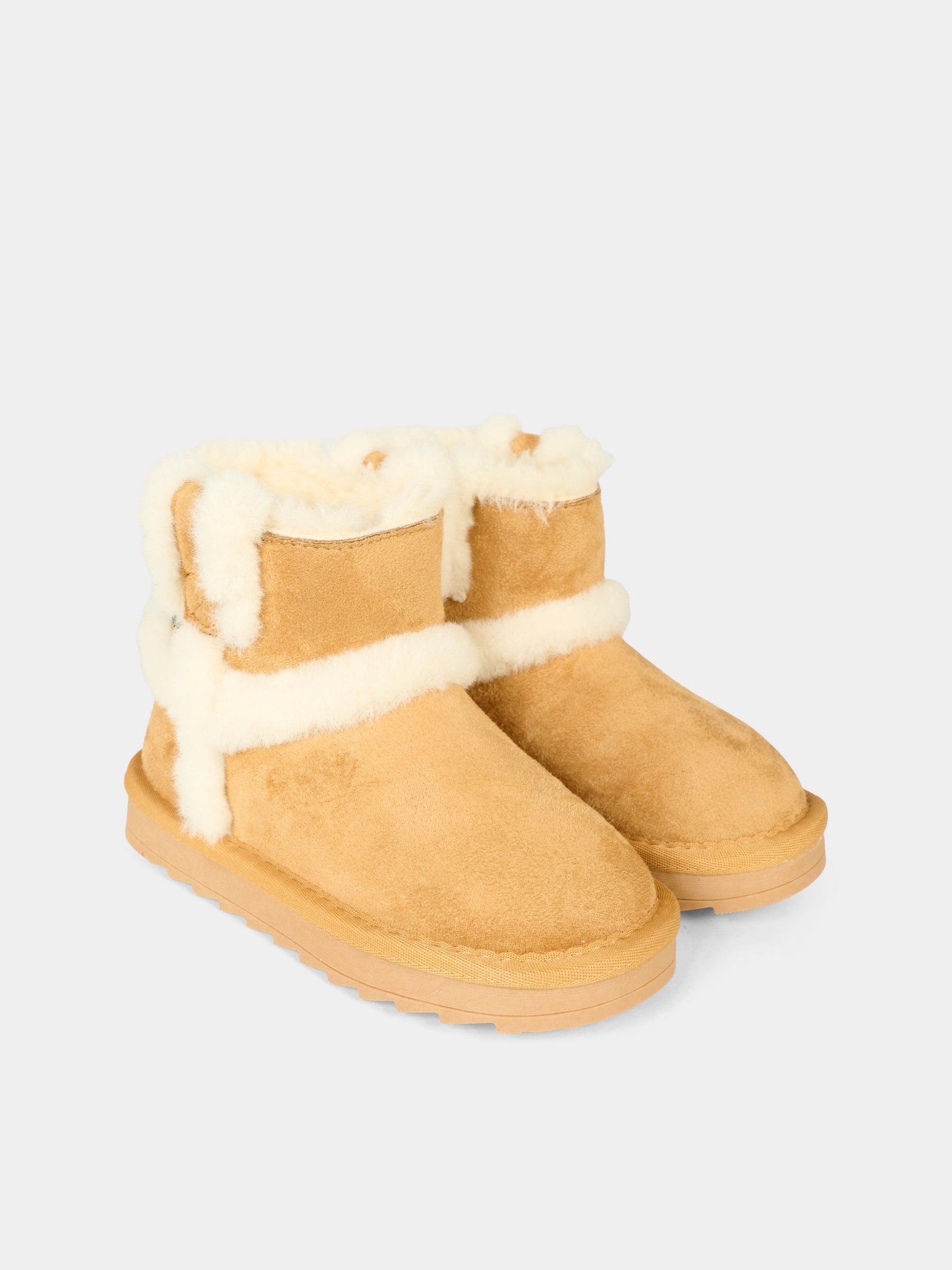 Stivaletti beige per bambina con logo,Philosophy,I8F002 - 6702 - P003