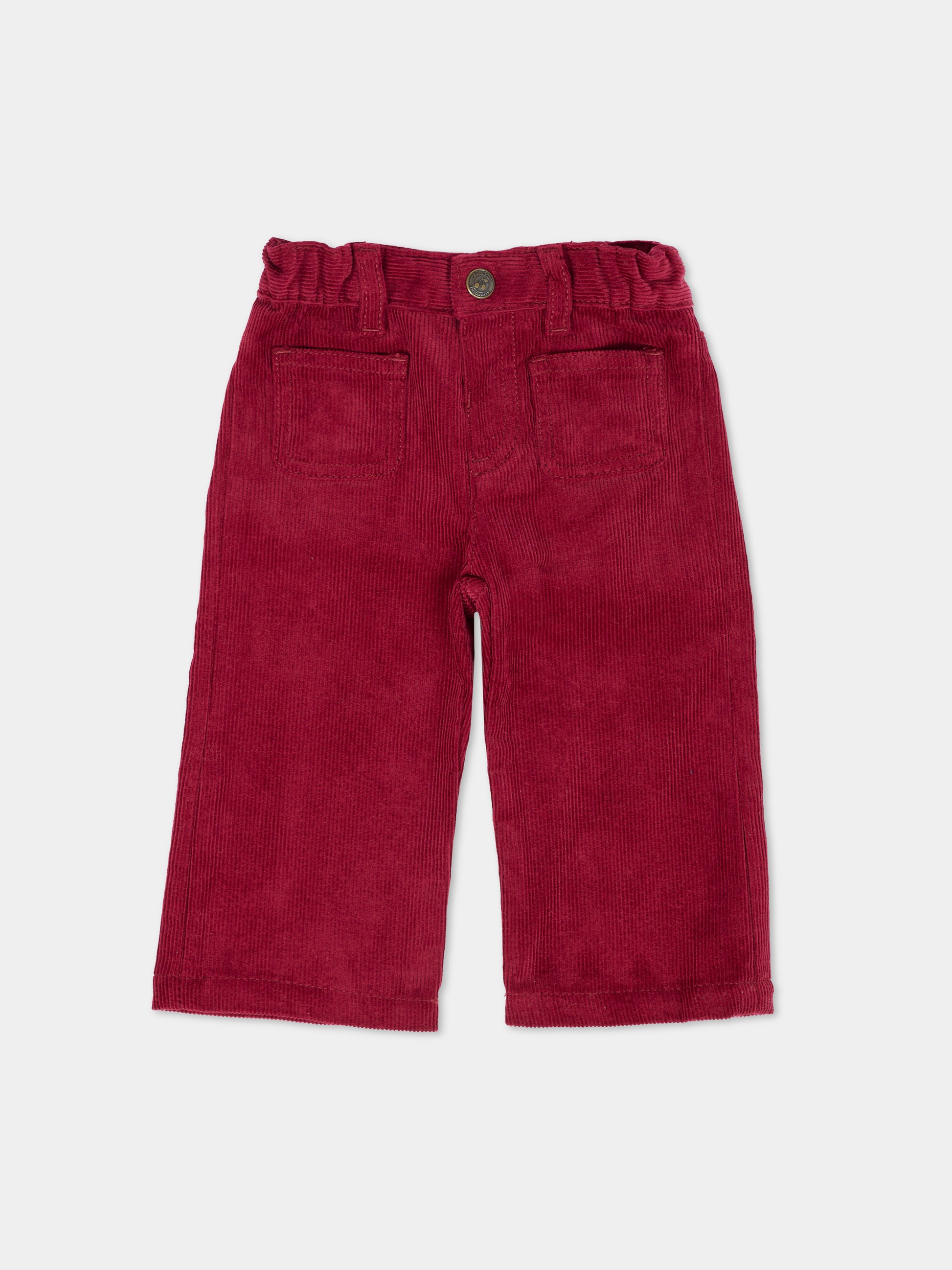 Pantaloni bordeaux per neonata con ciliegie,Bonpoint,W05XPAW00001 053