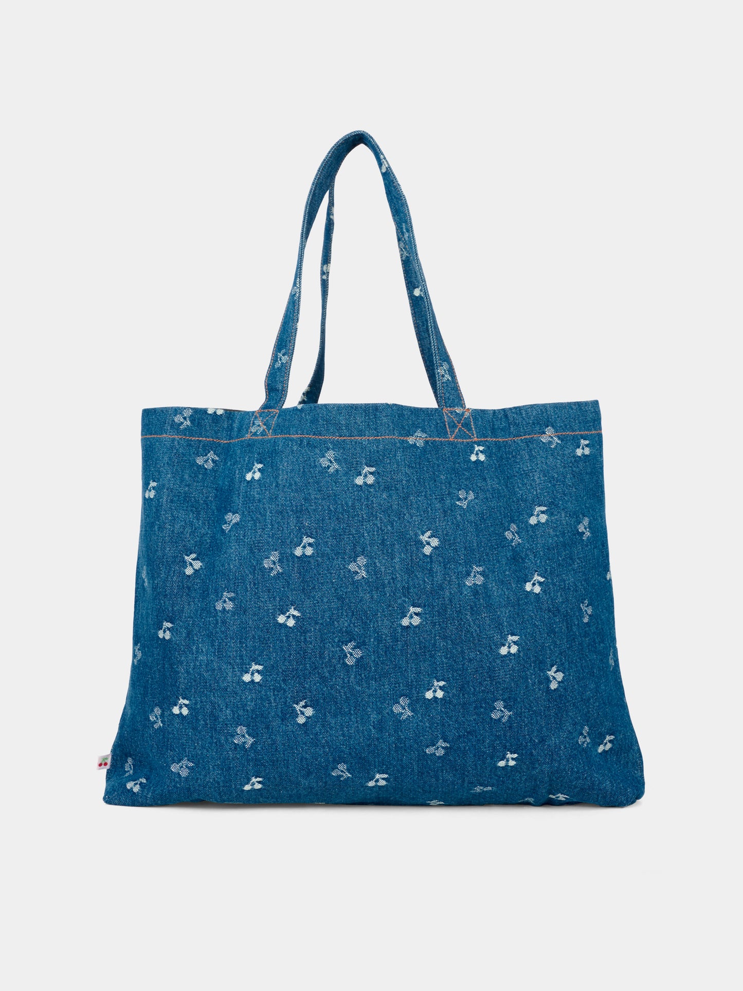 Borsa reversibile denim per bambina con ciliegie,Bonpoint,W05GBAW00008 617