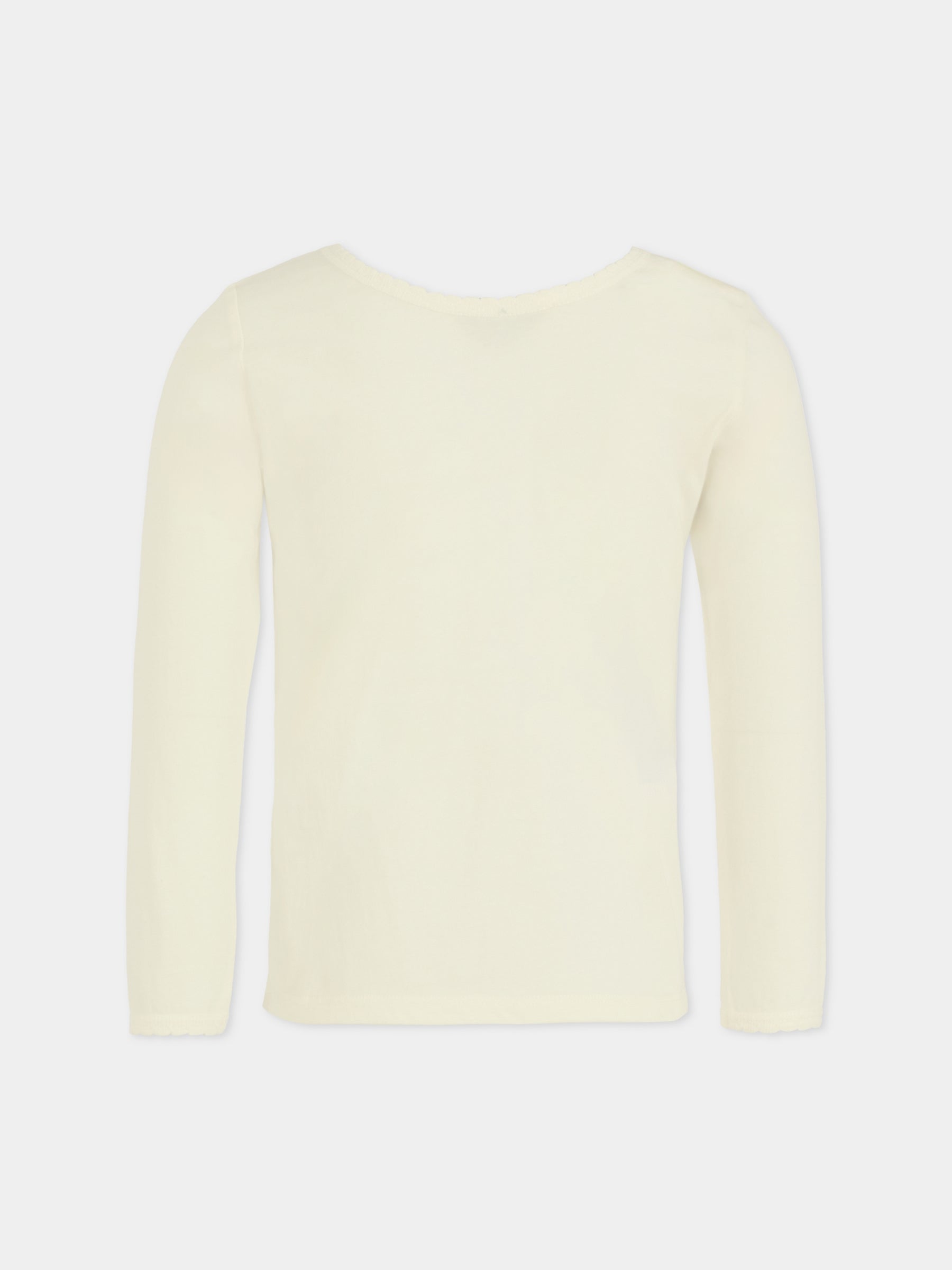 T-shirt avorio per bambina con ciliegie,Bonpoint,W05GTSK00025 102