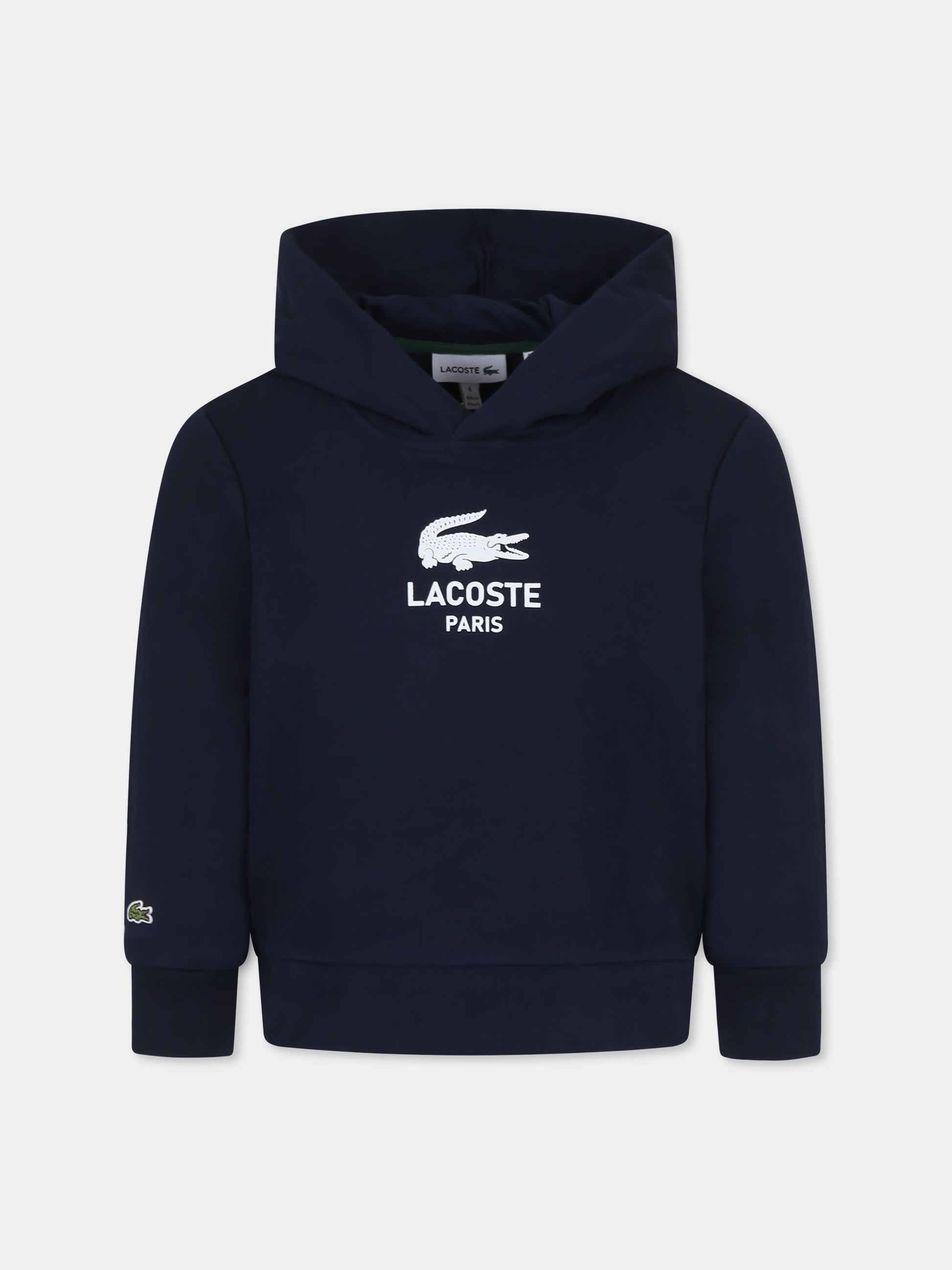 Felpa blu per bambino con logo e coccodrillo,Lacoste,SJ3004 166