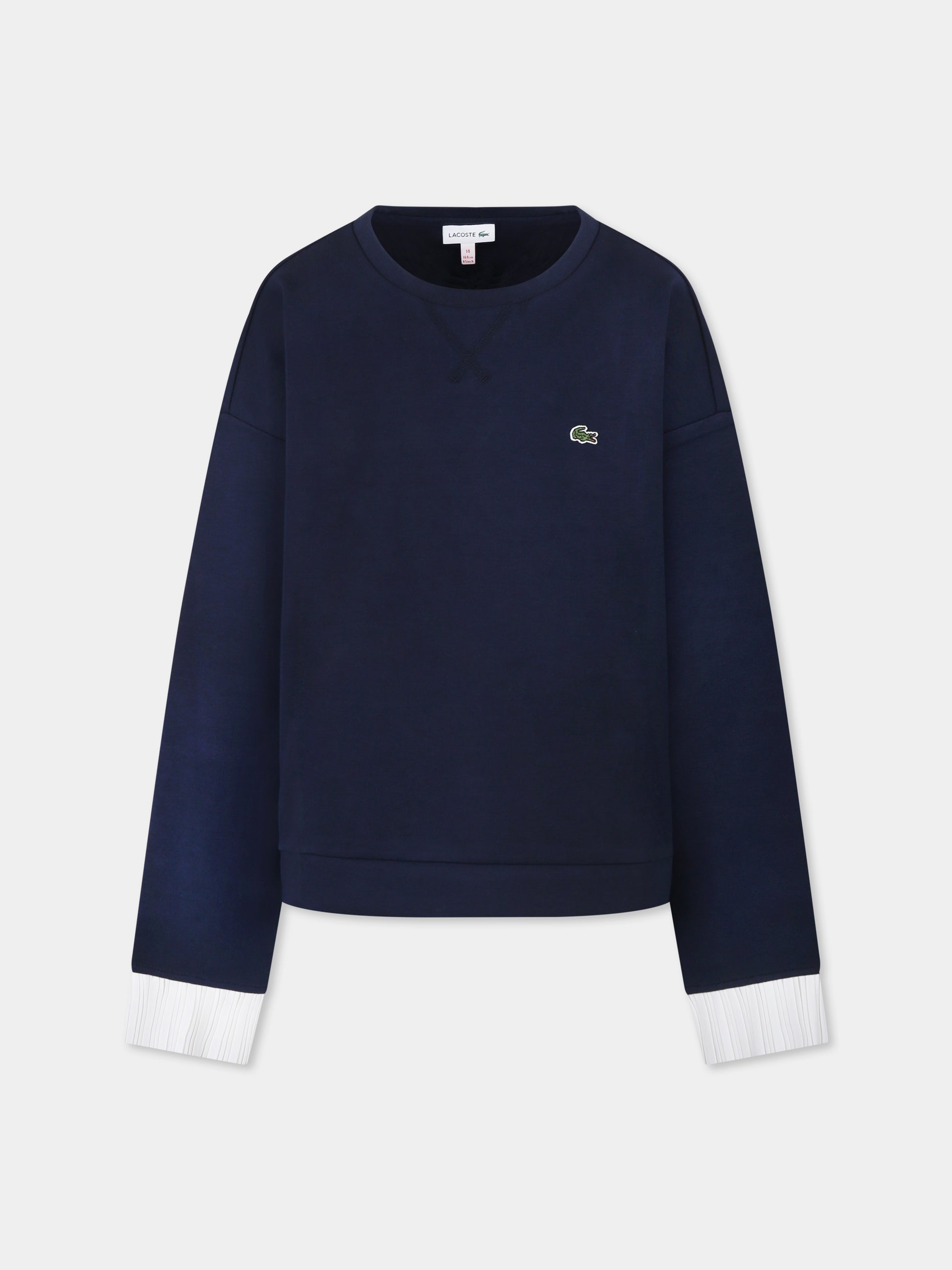 Felpa blu per bambina con coccodrillo,Lacoste,SJ2491 525