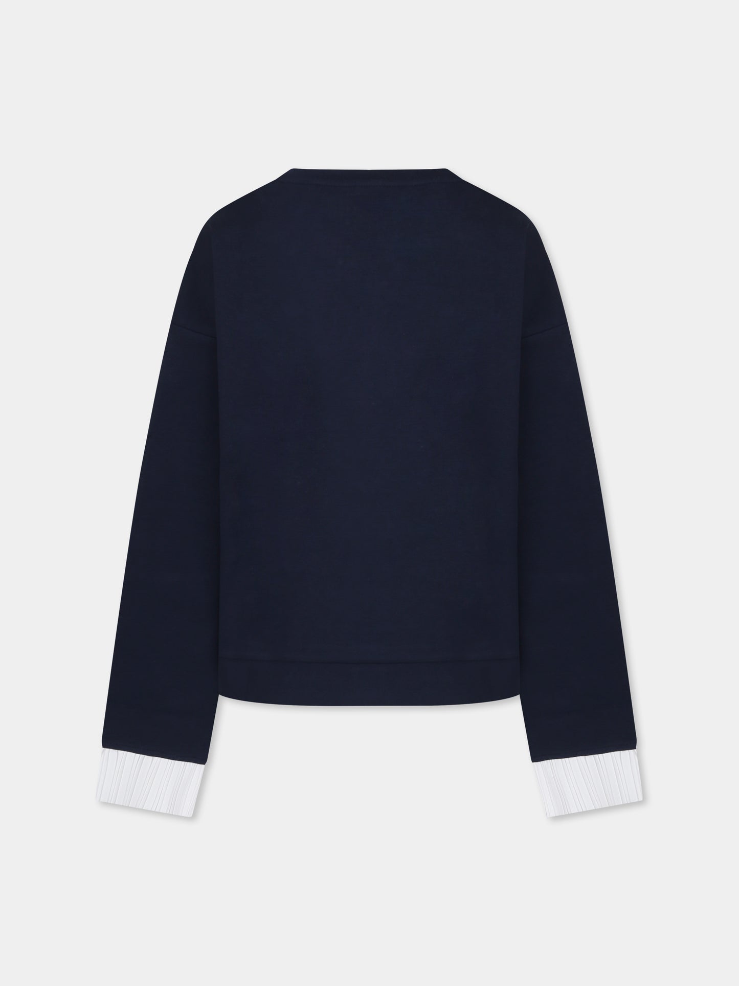 Felpa blu per bambina con coccodrillo,Lacoste,SJ2491 525