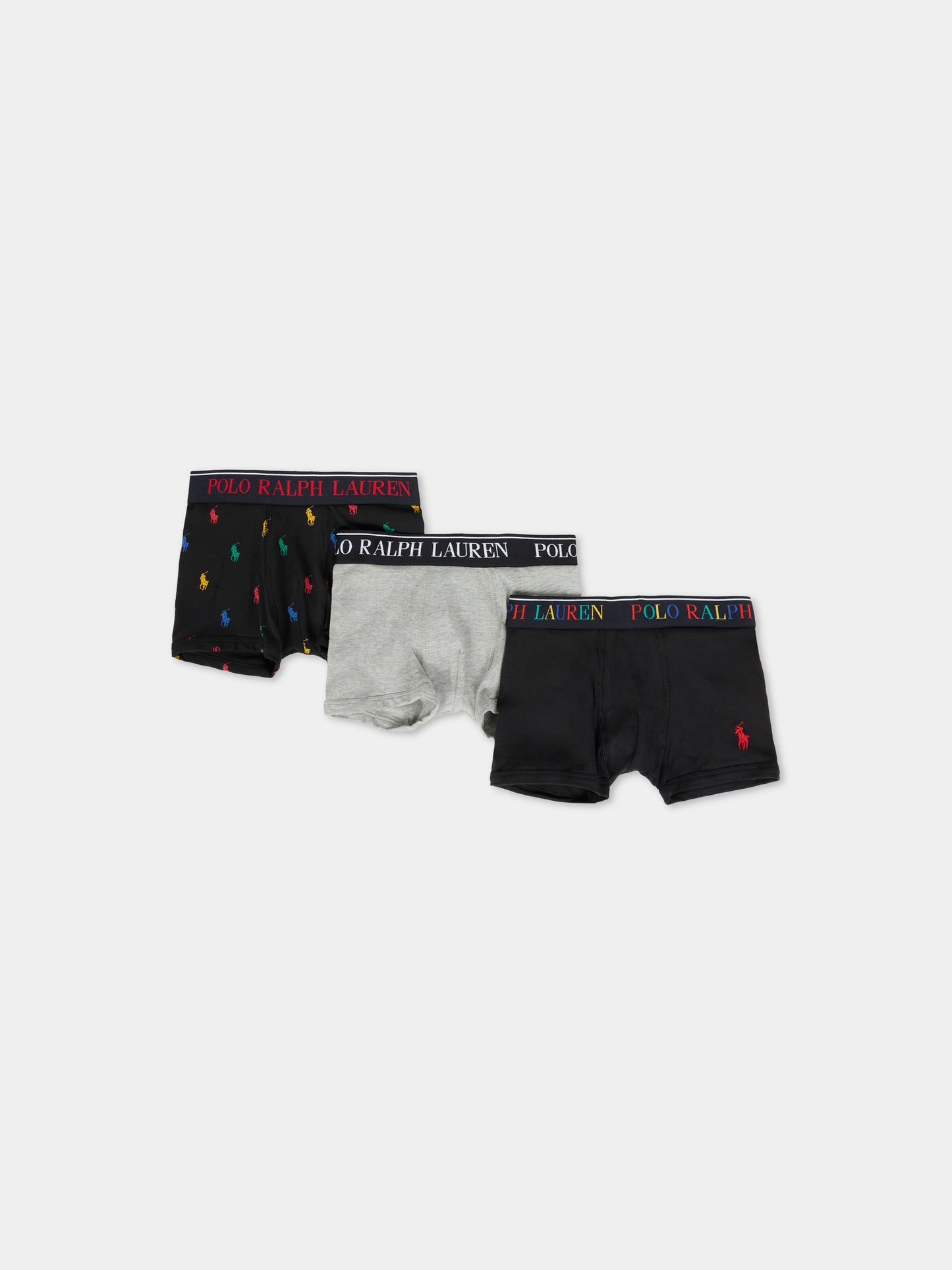 Set boxer multicolor per bambino con cavallino e logo,Ralph Lauren Kids,9P5015 K0O