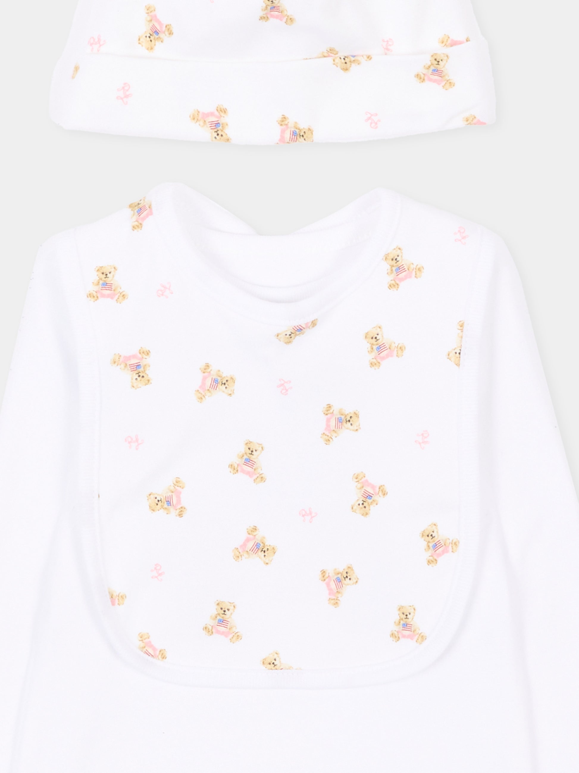 Set body bianco per neonata con Polo Bear,Ralph Lauren Kids,981226001