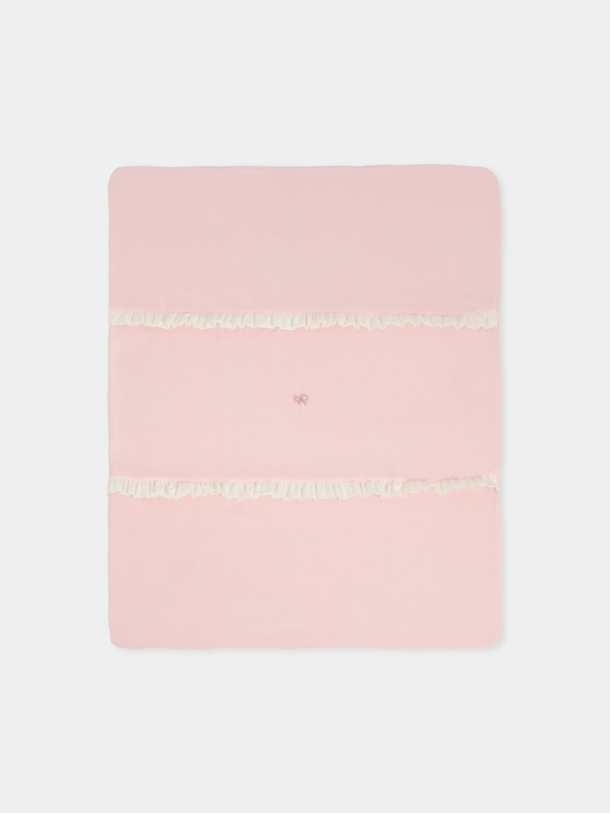 Coperta rosa per neonata con fiocco,La Stupenderia,1TBCO02L03