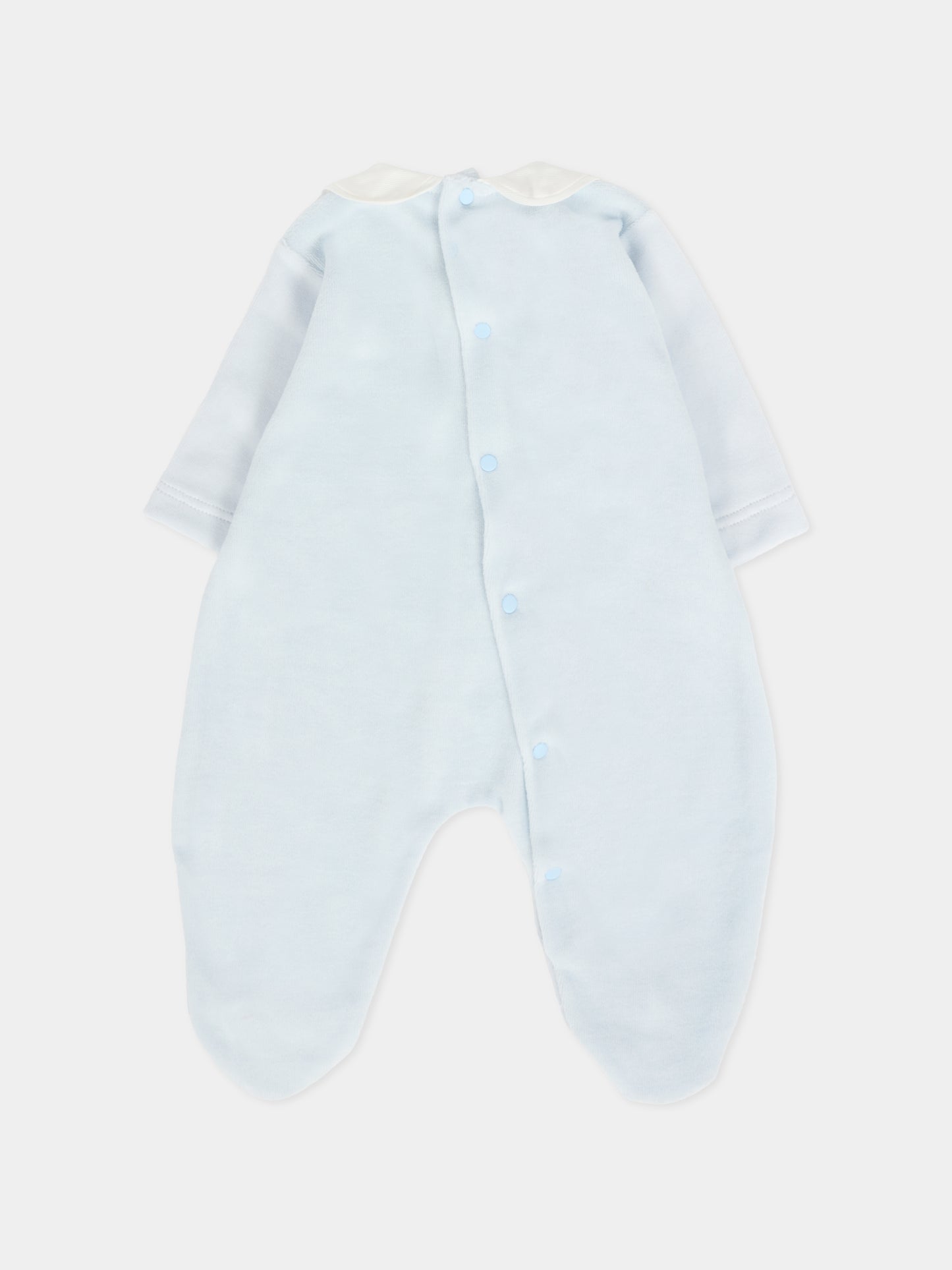 Tutina celeste per neonata con fiocco,La Stupenderia,1TBTT01L04