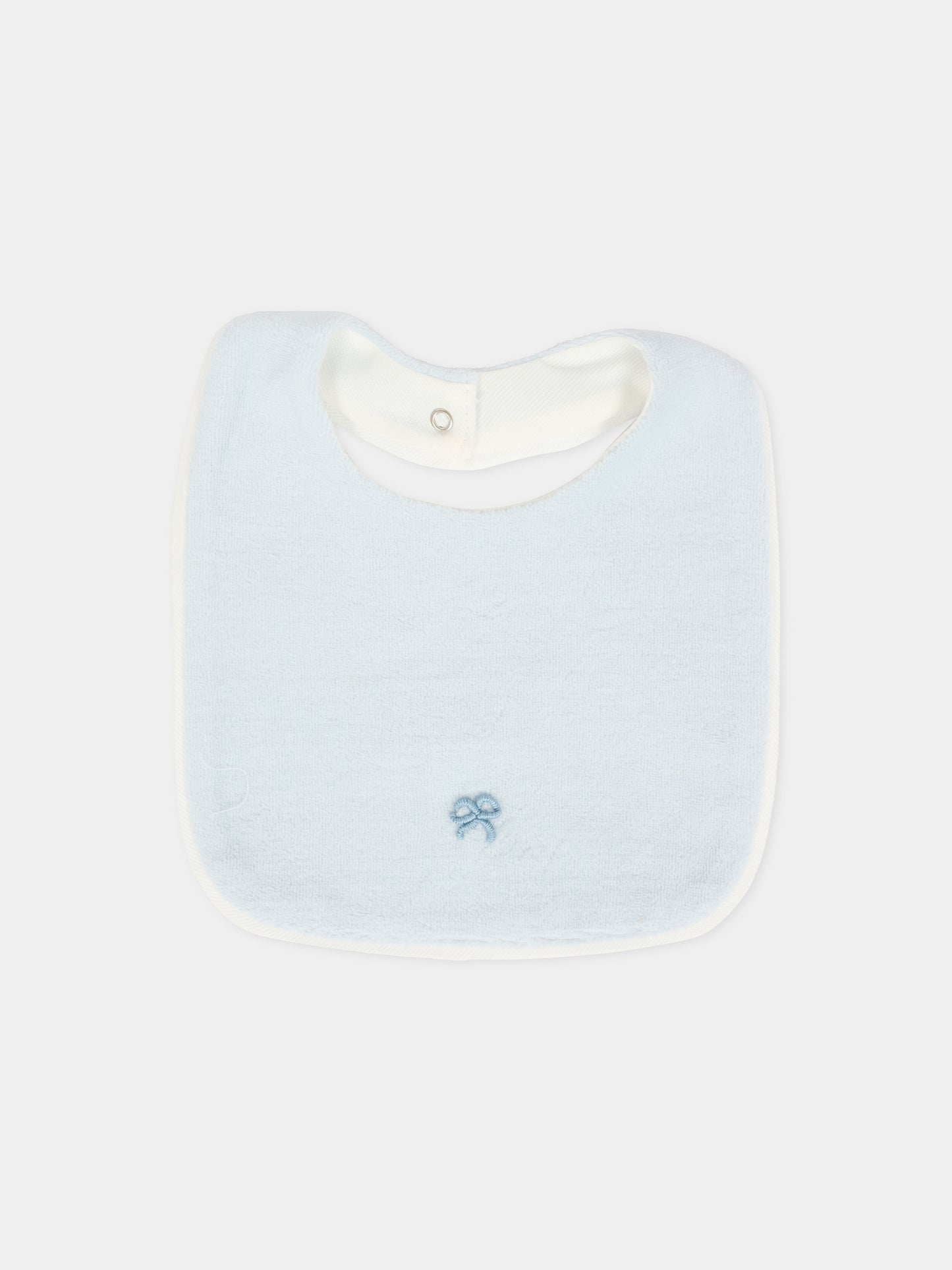 Bavaglino celeste per neonato con fiocco,La Stupenderia,1TBBV01L04