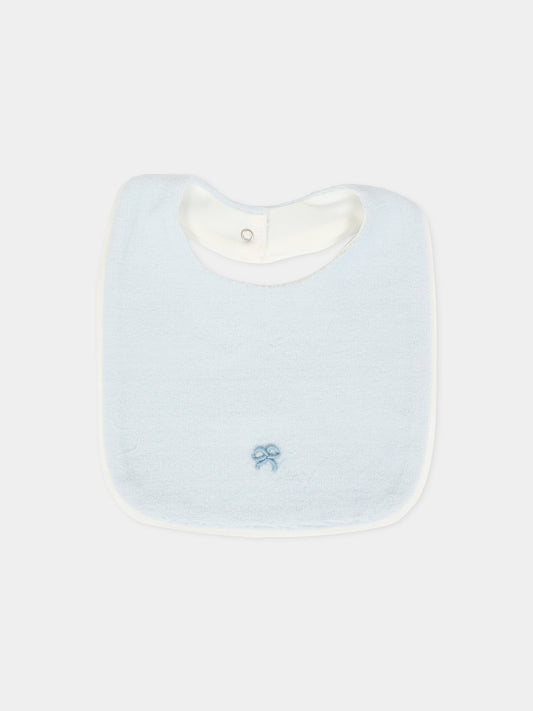Bavaglino celeste per neonato con fiocco,La Stupenderia,1TBBV01L04