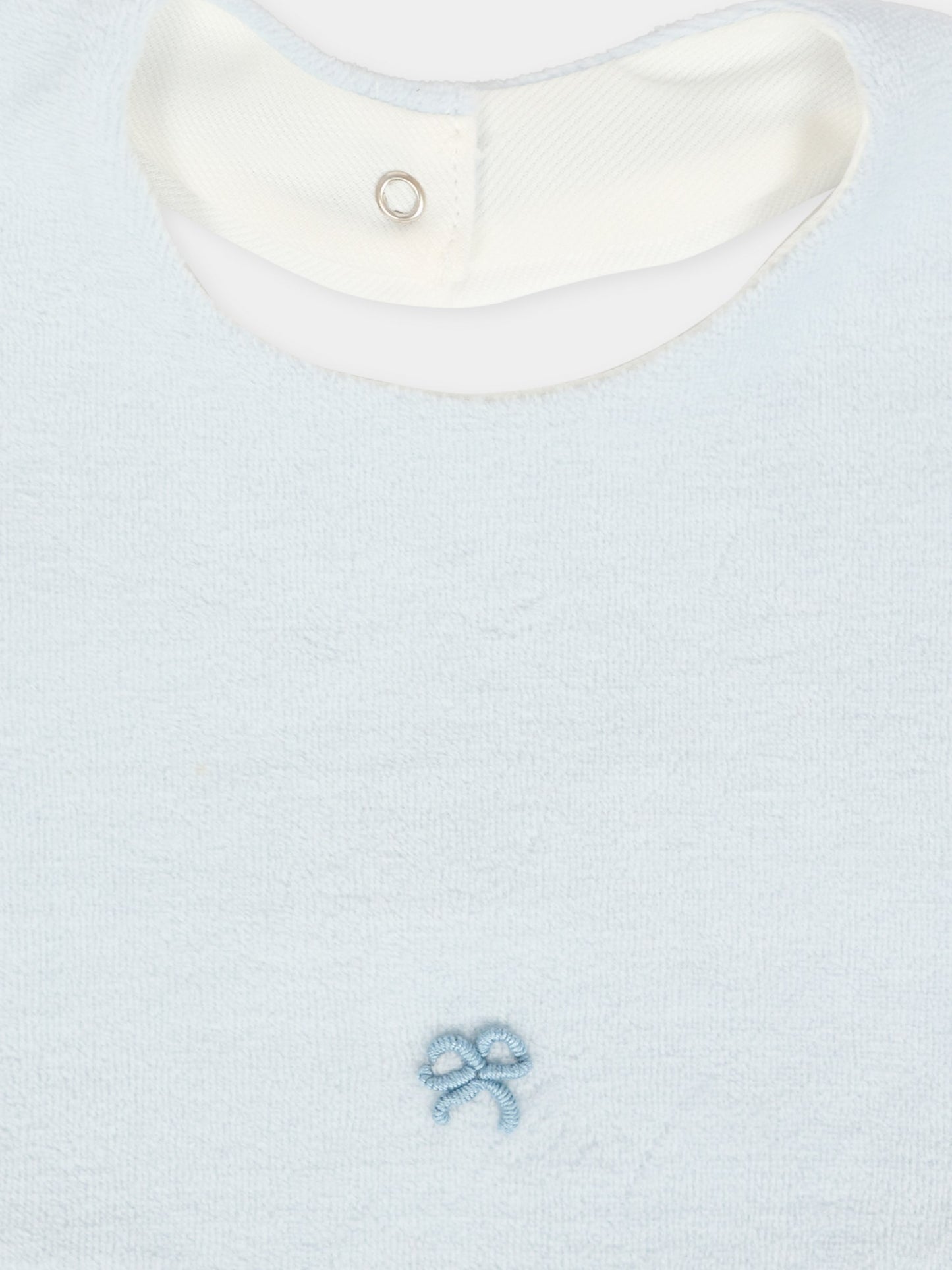 Bavaglino celeste per neonato con fiocco,La Stupenderia,1TBBV01L04