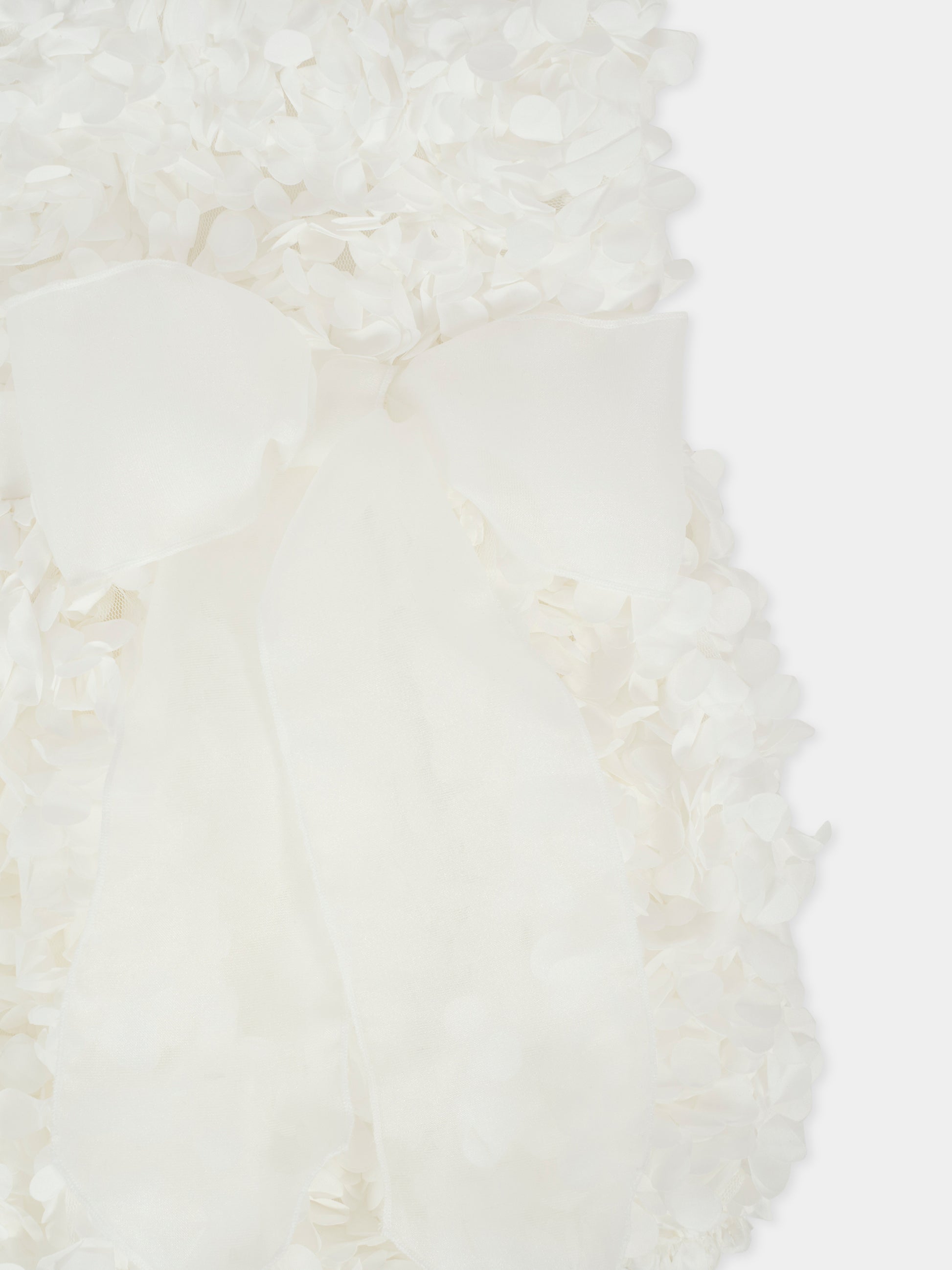 Pagliaccetto bianco per neonata con petali,La Stupenderia,1CBPG02X30