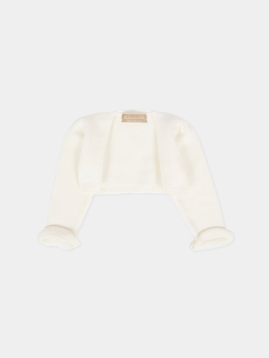 Coprispalle bianco per neonata,La Stupenderia,1WCSP62 800