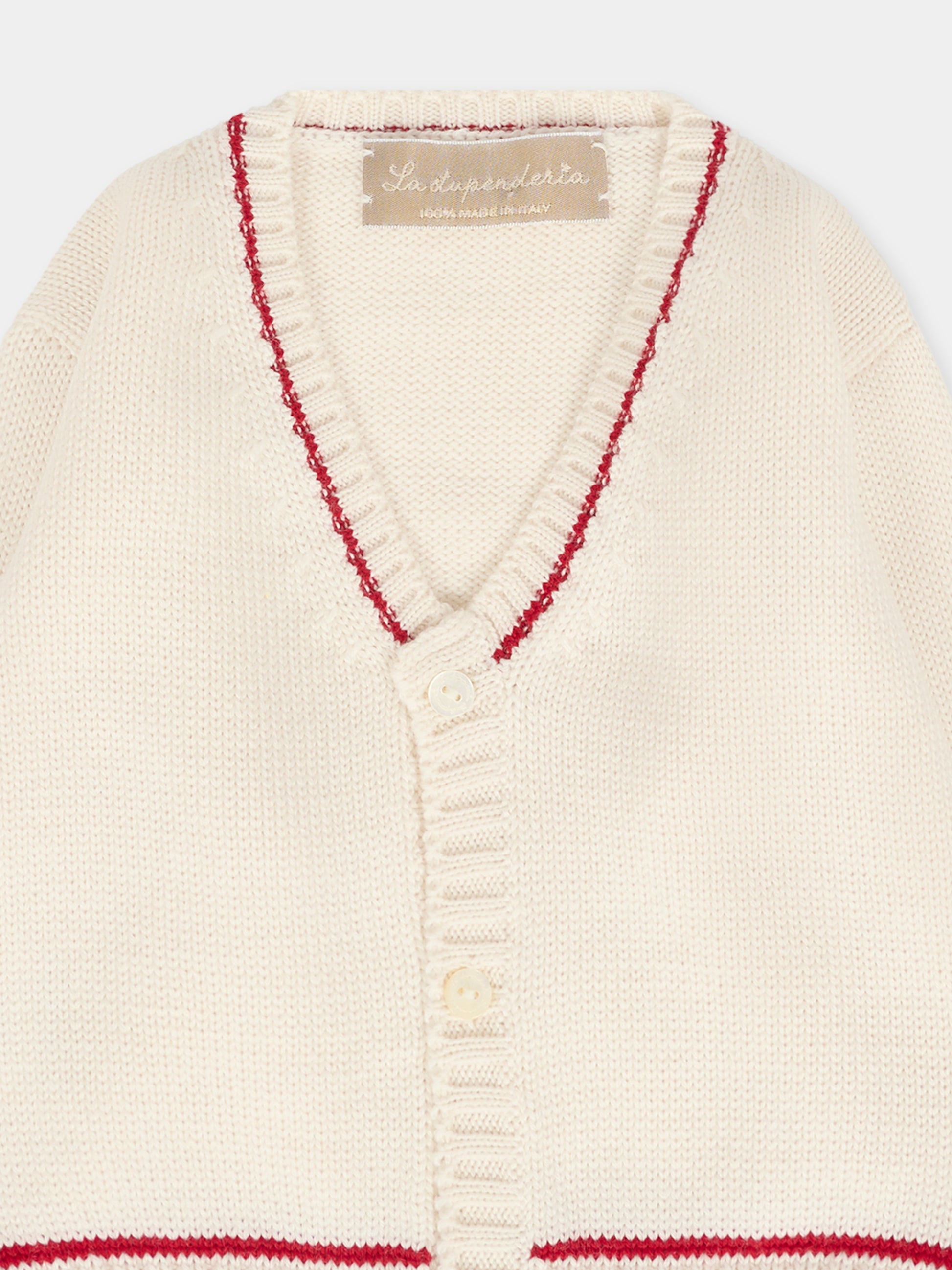 Cardigan avorio per neonato,La Stupenderia,1WCCR61 801-826