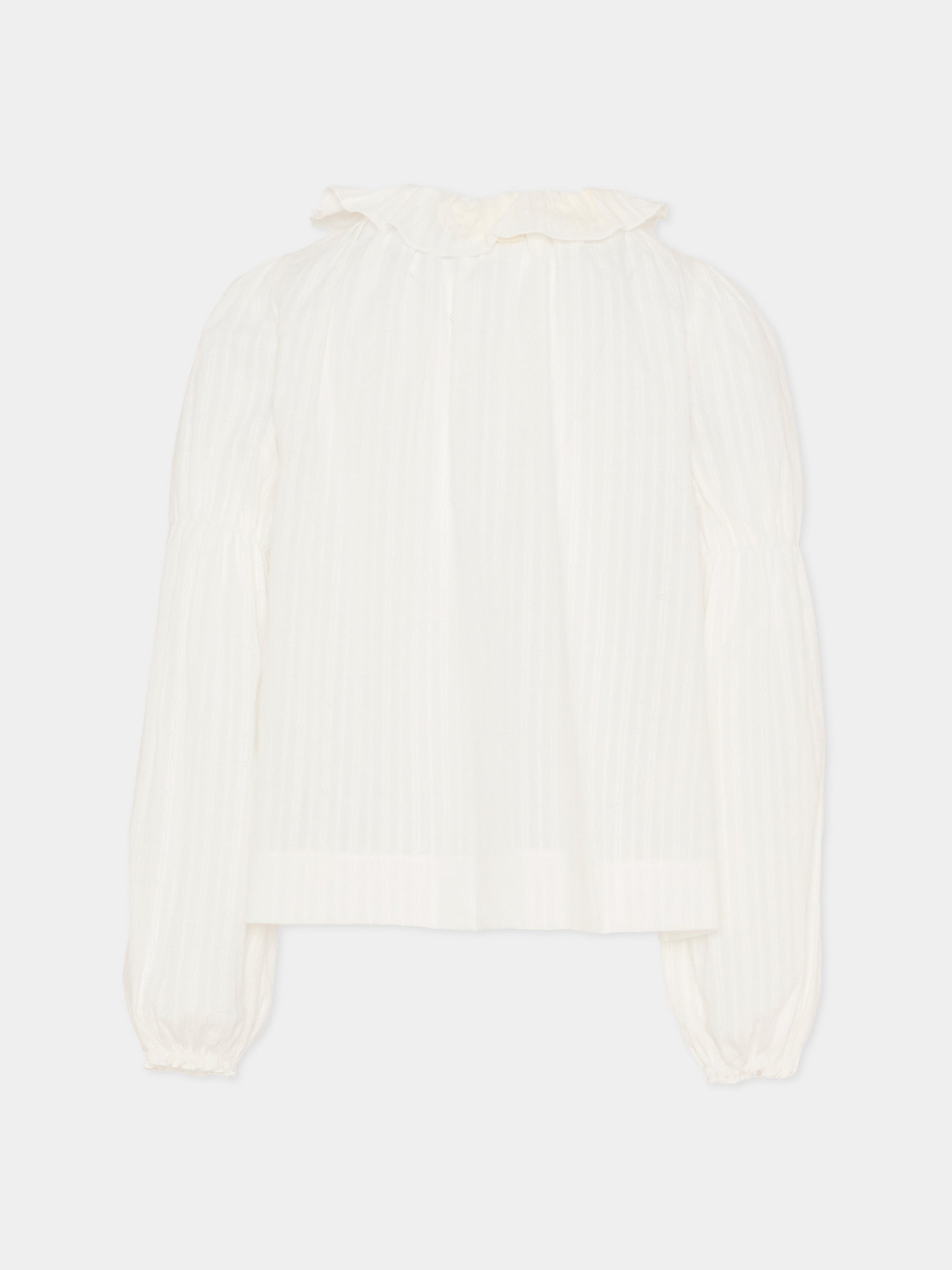 Camicia avorio per bambina con ricami,La Stupenderia,1TJCM46C42